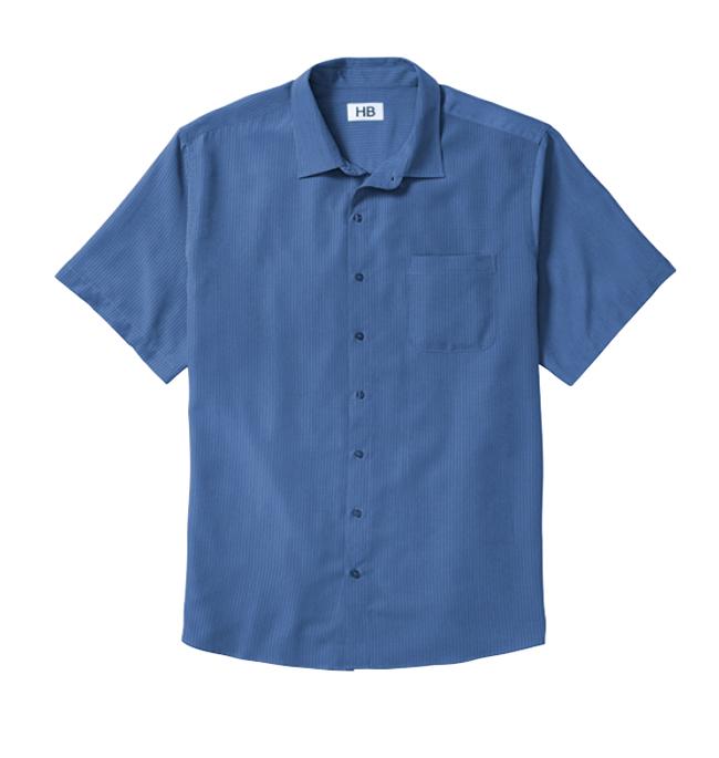 Big and Tall Comfort Collar Blue Oxford Button Down Casual Dress Shirt
