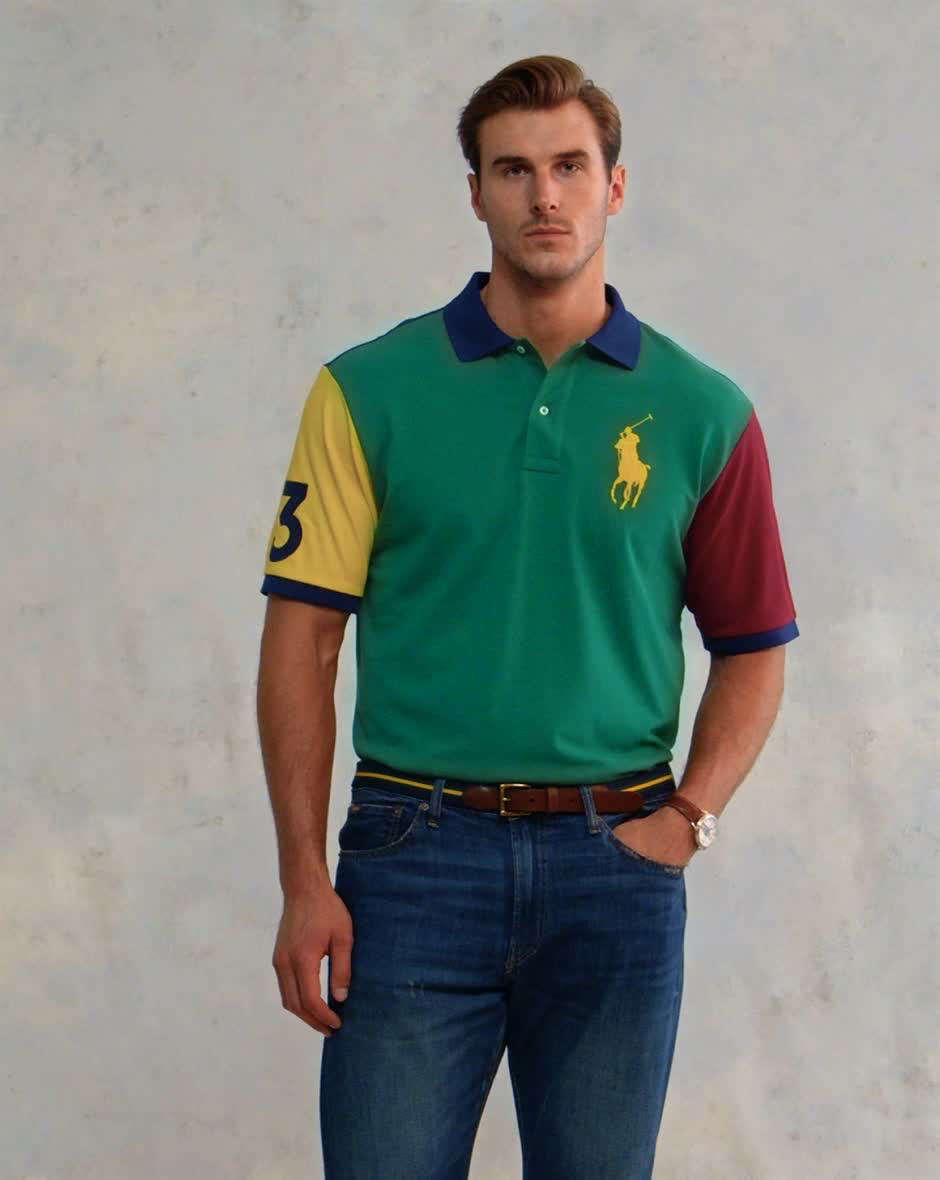 Big + Tall | Polo Ralph Lauren Big Pony Colorblock Polo Shirt | DXL