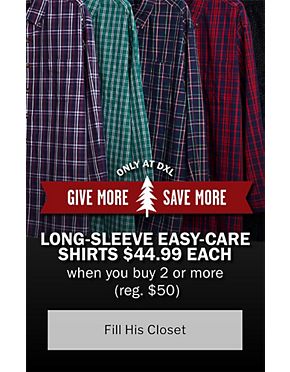 Long Sleeve Easy-Care Shirts $44.99 each when you buy 2 or more