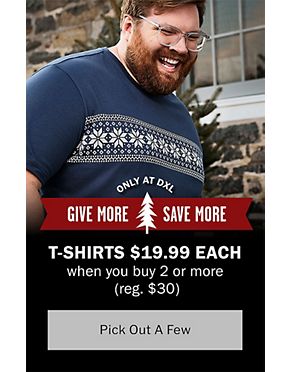 Give More, Save More - T-Shirts $19.99 each when you buy 2 or more