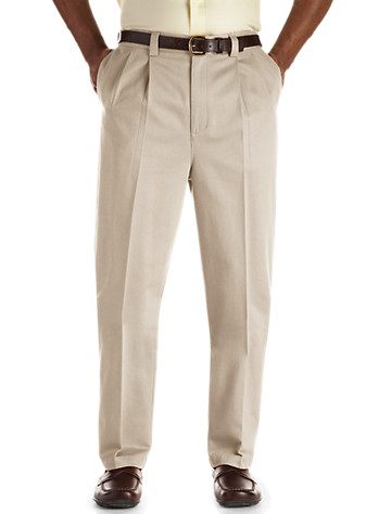 Navy Regular Rise 52 X 30 Oak Hill by DXL Big and Tall Flat-Front Premium Stretch Twill Pants