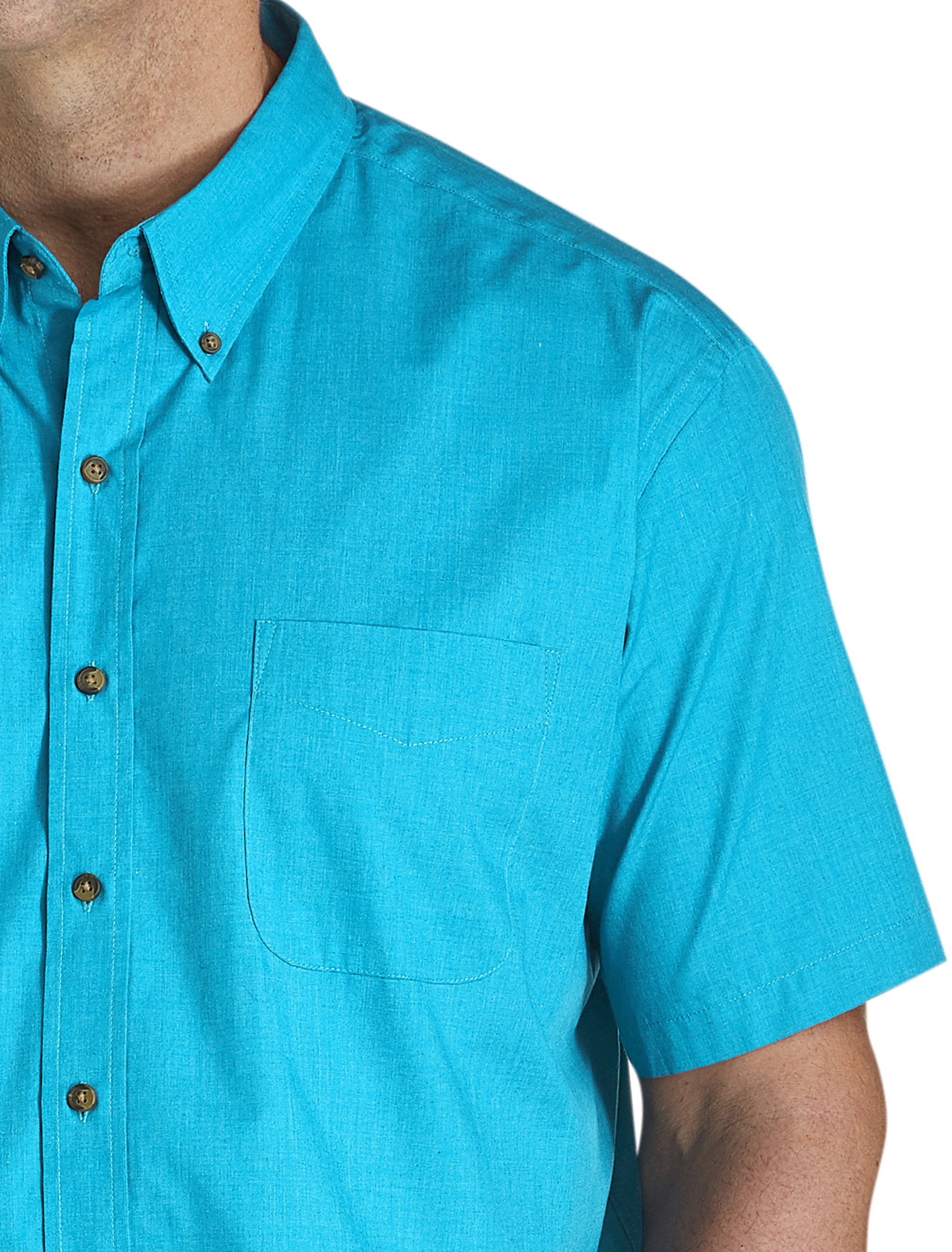 Harbor Bay Men's Big Tall Solid Sport Shirt - Black 3XL Easy Care