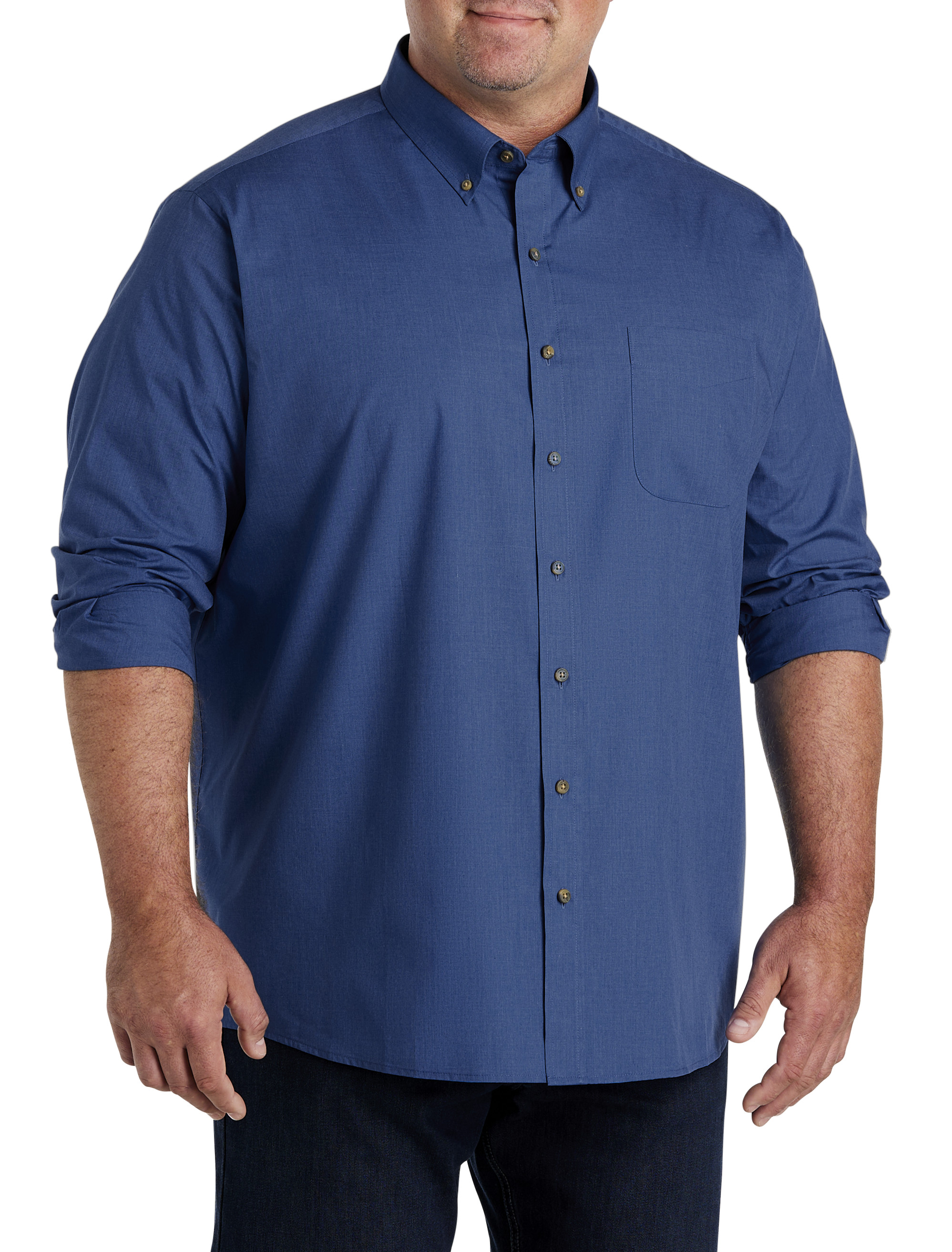 Big + Tall | Harbor Bay Easy-Care Solid Sport Shirt | DXL