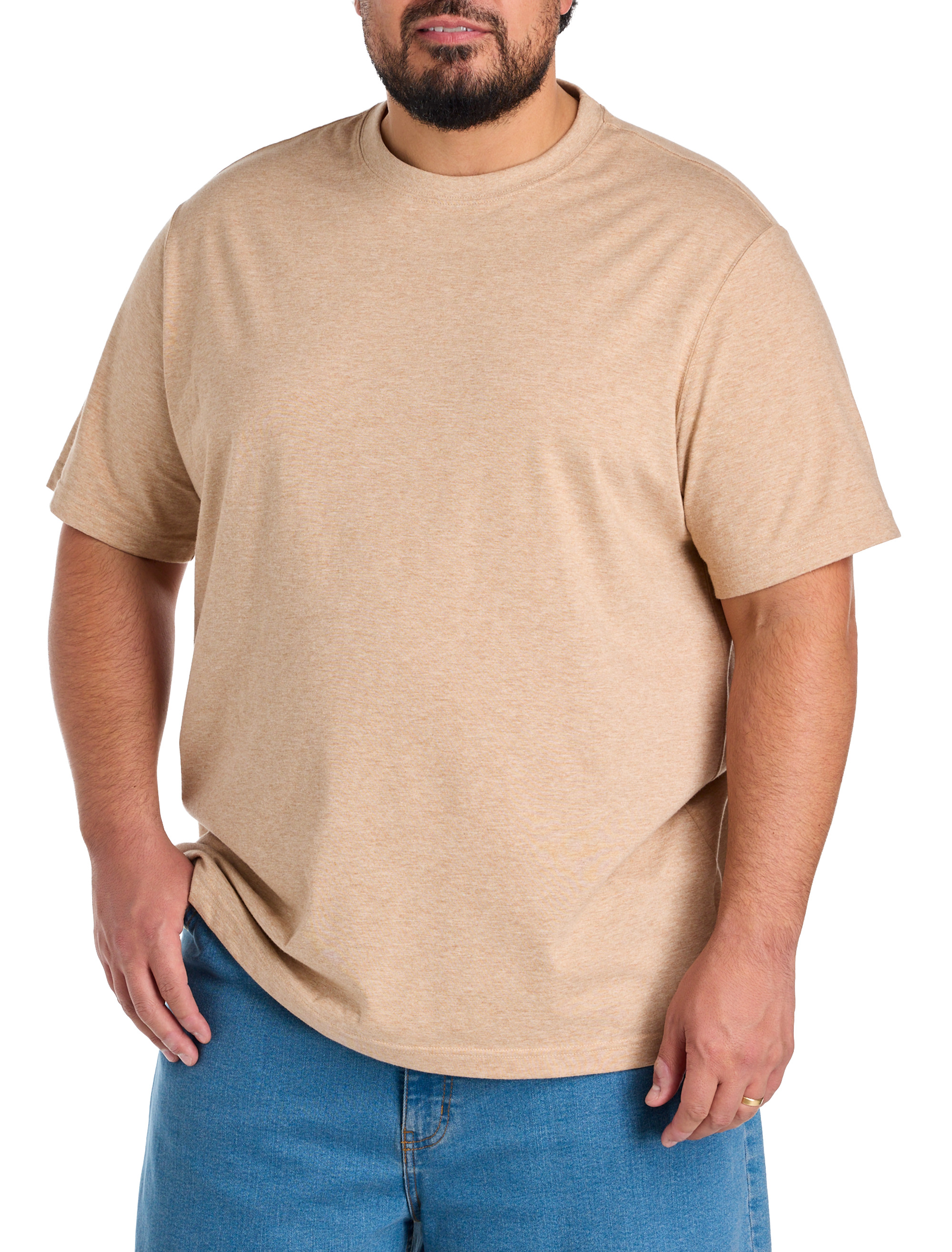 Big & Tall Men's Moisture-Wicking Jersey T-Shirt - Cuban Sand Heather - Size 3XL