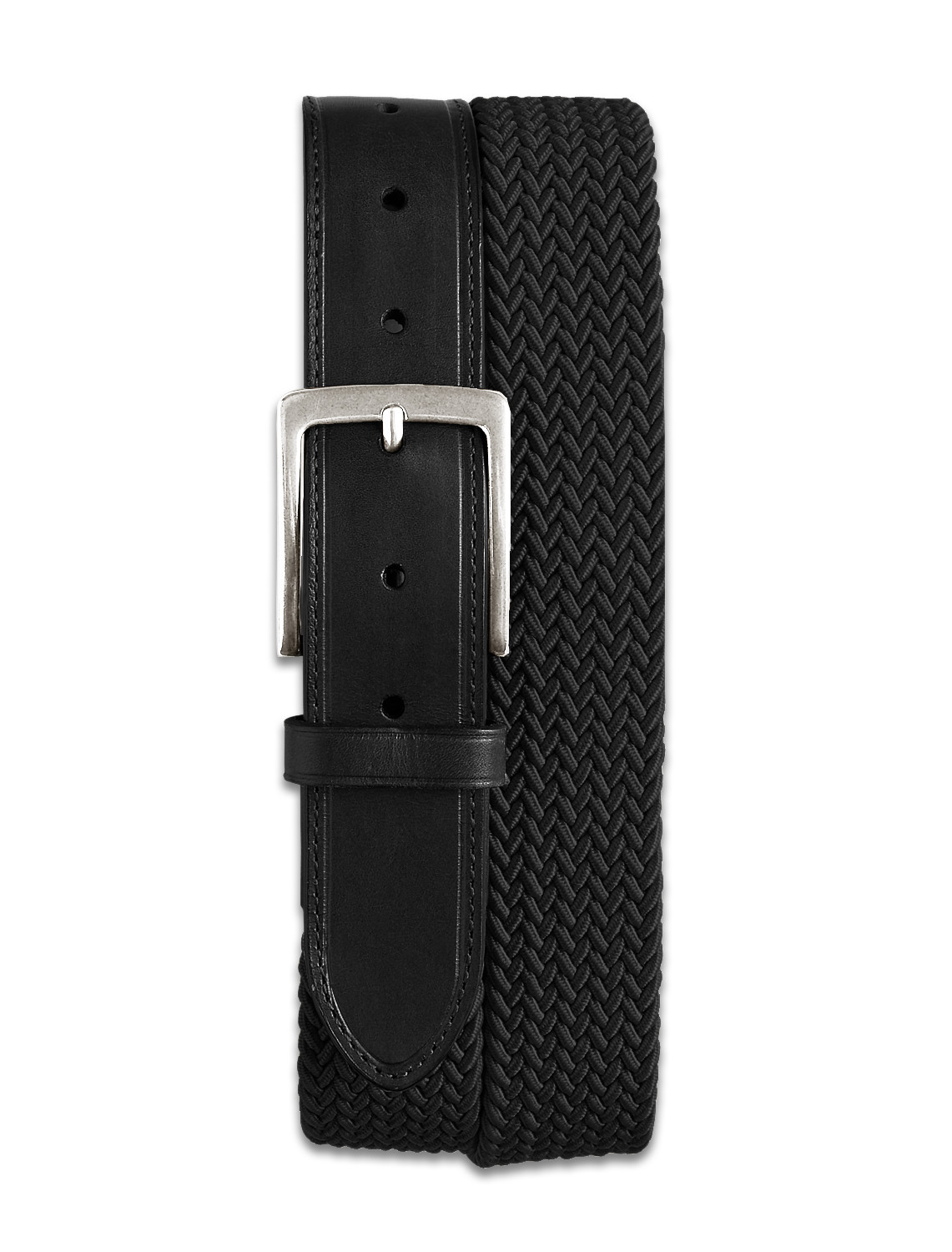 Braided leather belt - black – Förtrollad