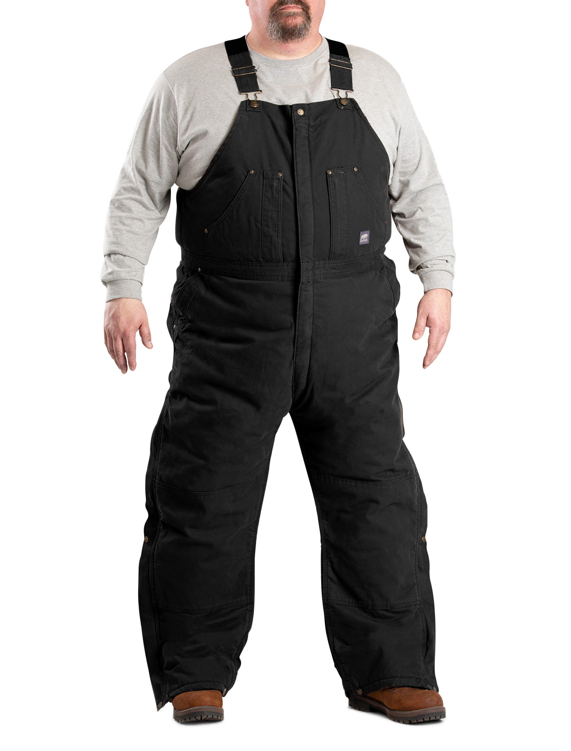 Big & Tall Men's Insulated Bib Overalls - Black - Size 3X 32