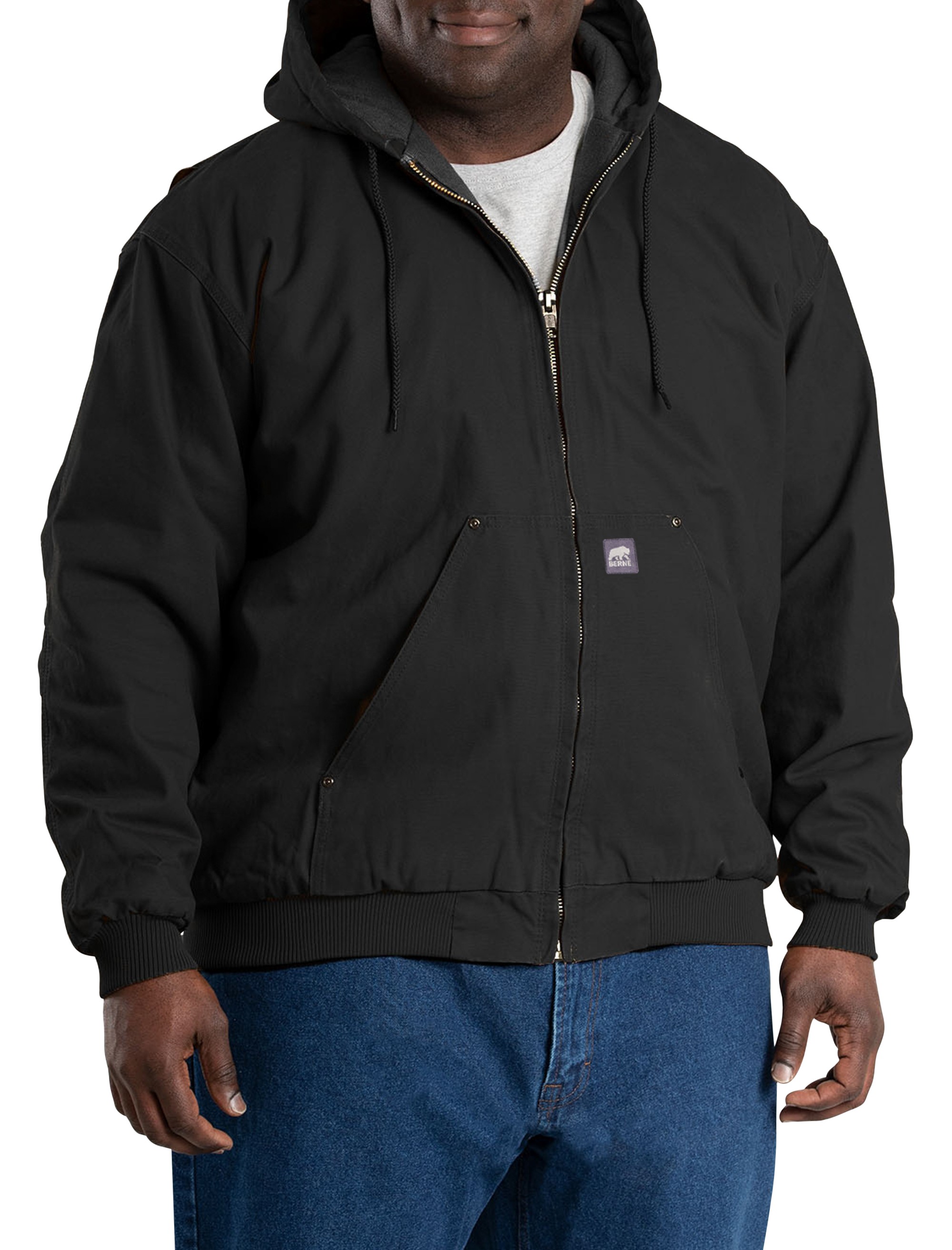 Quilt-Lined Duck Hooded Active Jacket