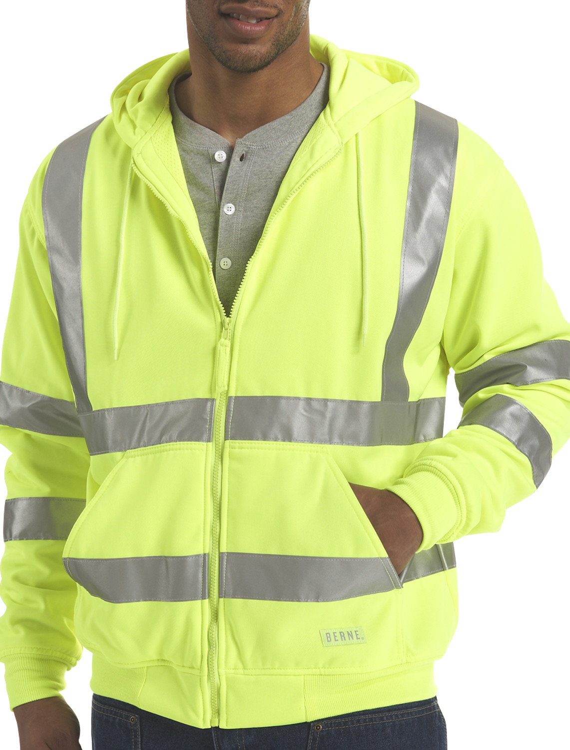 Big and Tall  Berne Hi-Visibility Thermal-Lined Hooded Sweatshirt