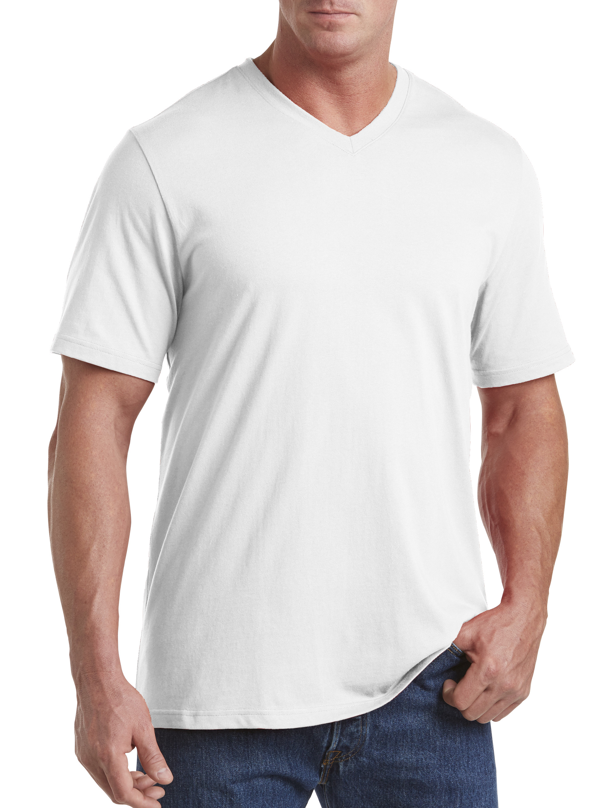 Big + Tall, Harbor Bay Wicking Jersey V-Neck T-Shirt