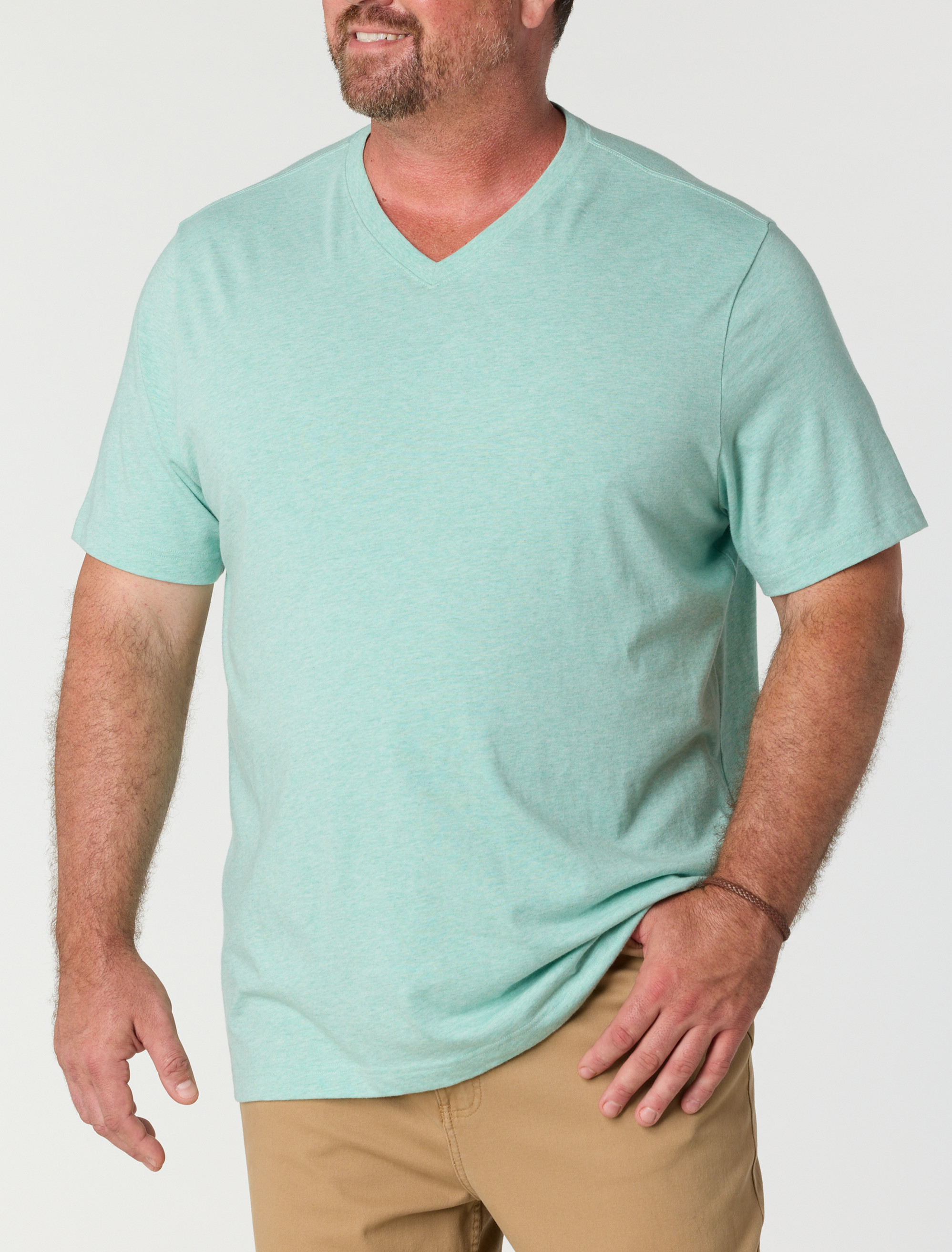 Big + Tall | Harbor Bay Moisture-Wicking Jersey V-Neck T-Shirt | DXL