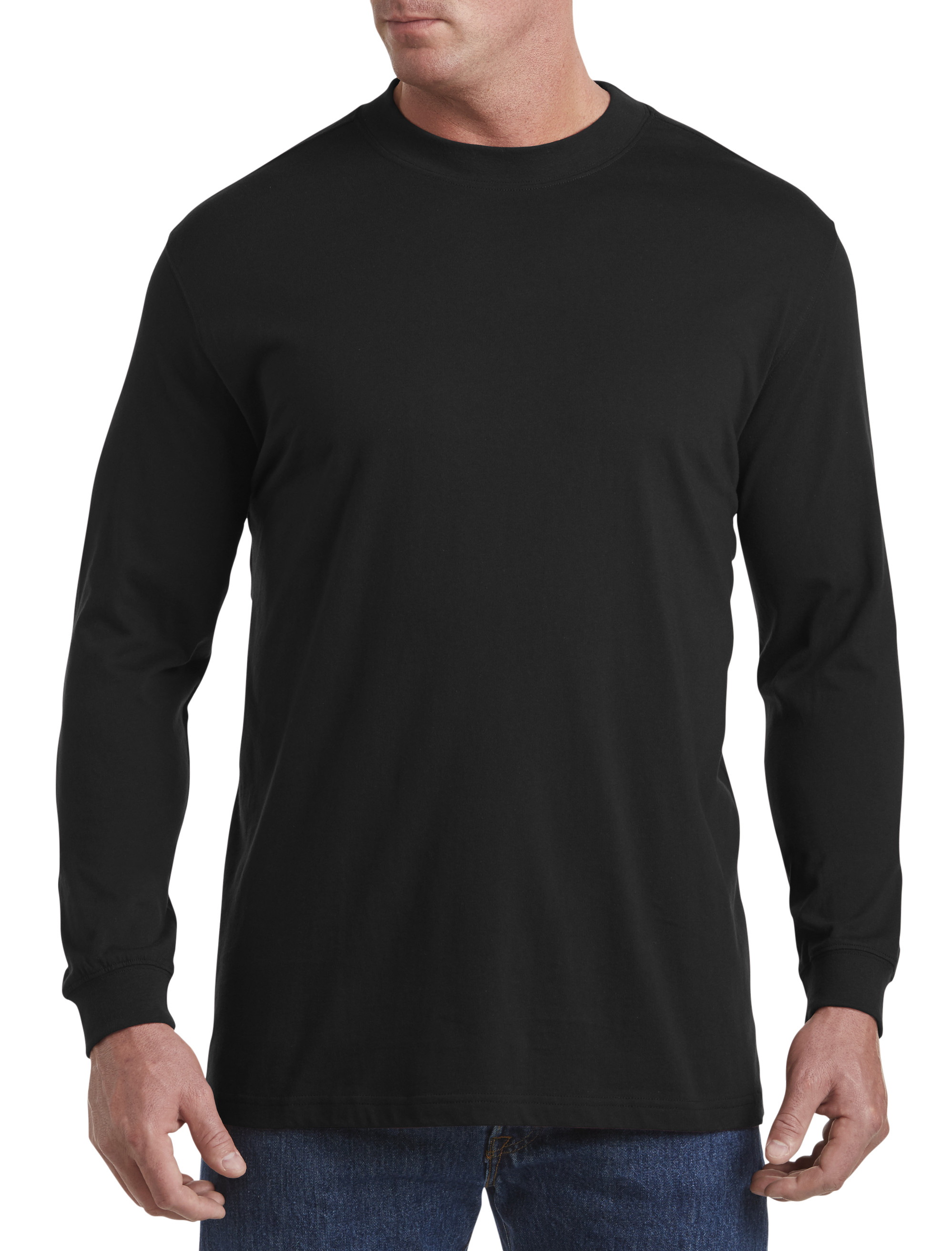 Big + Tall, Harbor Bay Moisture-Wicking Mockneck Long-Sleeve Shirt