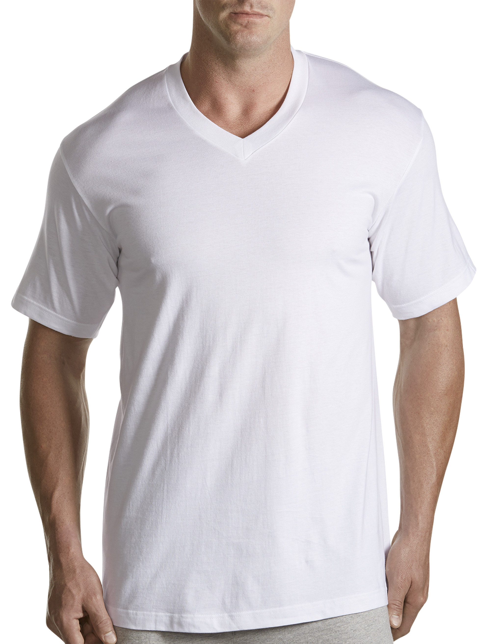 Harbor Bay by DXL Big and Tall Men's Shapewear Tank T-Shirt, White, 1XL 