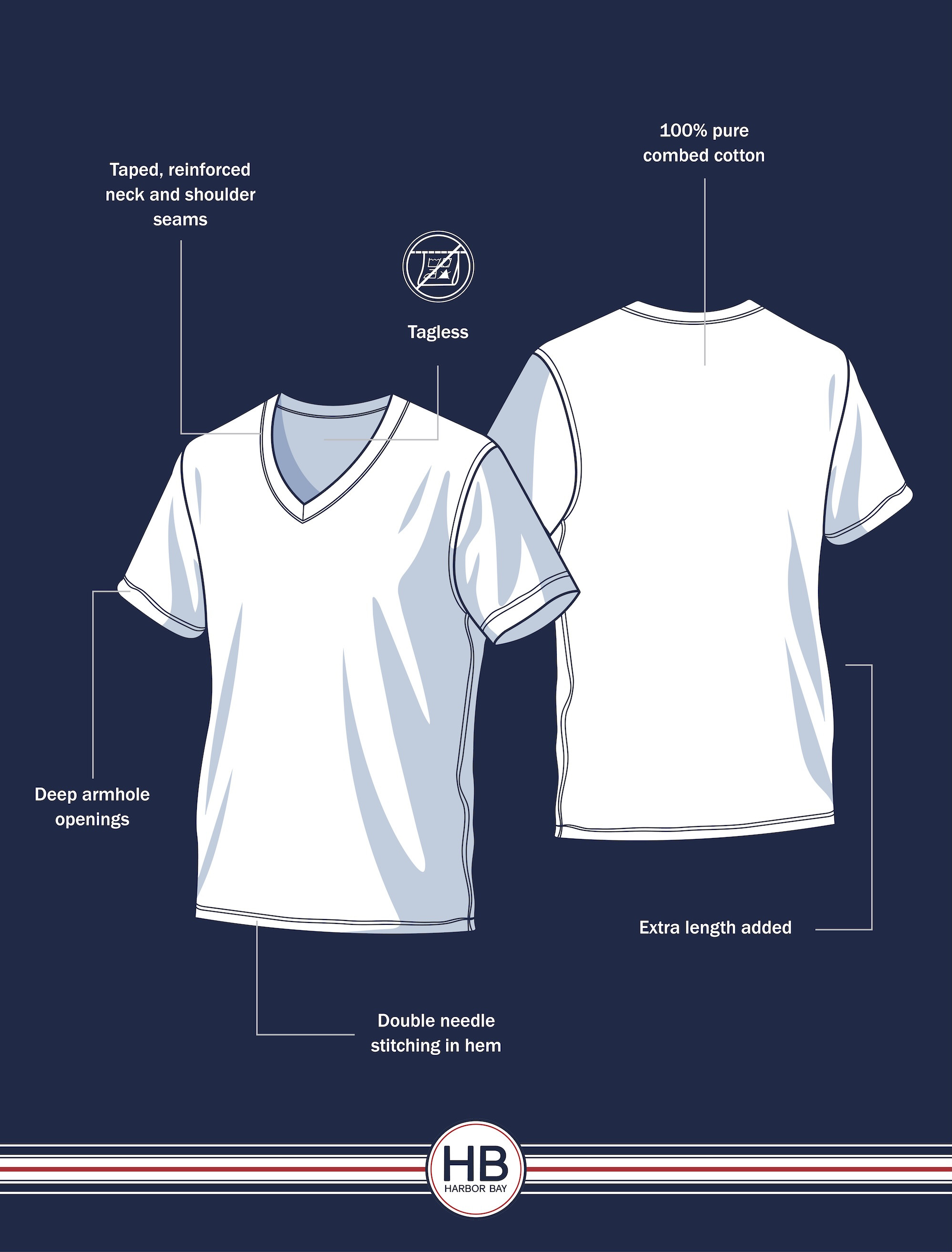 3-pk. V-Neck T-Shirts