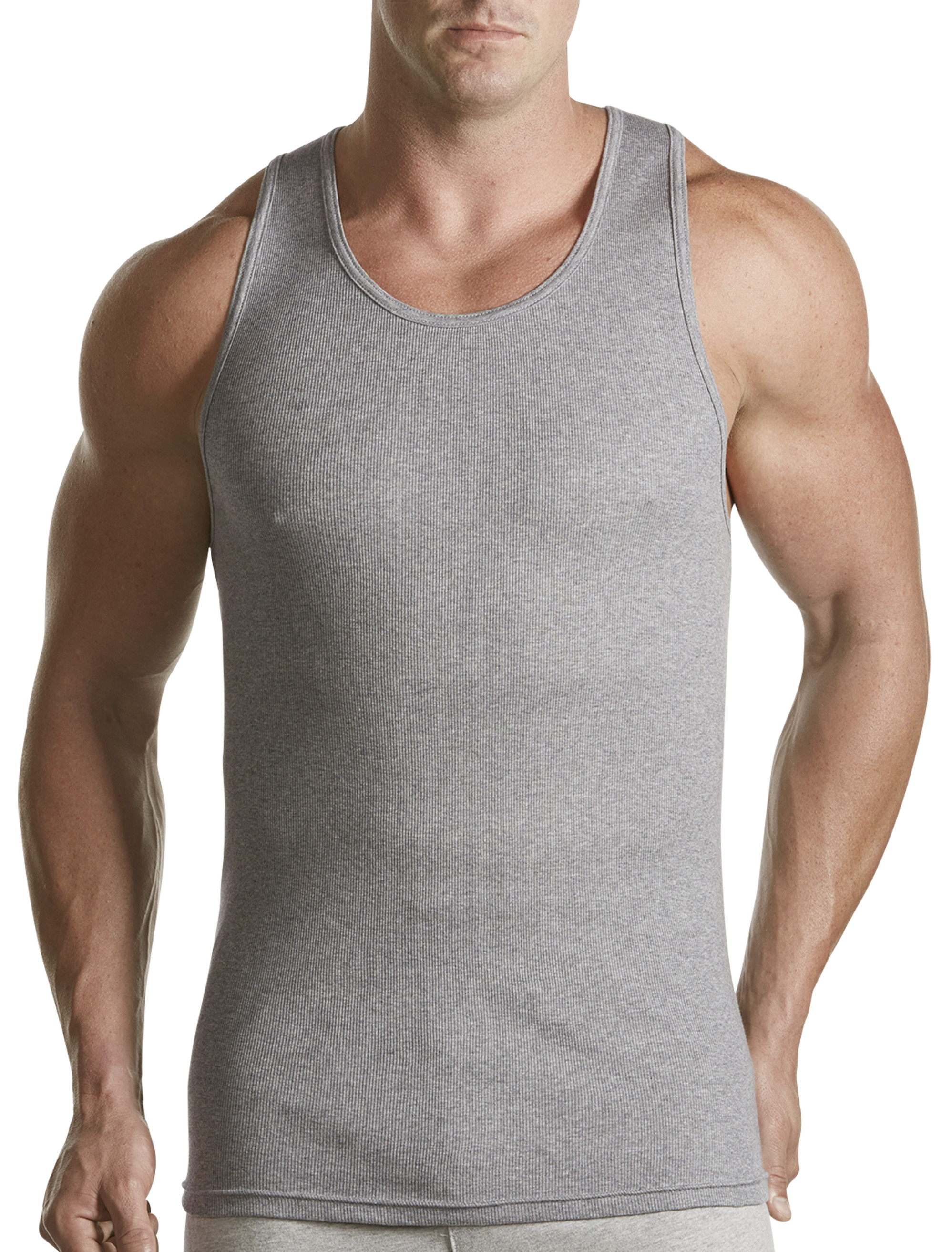 Harbor Bay by DXL Big and Tall Men's Shapewear Tank T-Shirt, White, 3XL