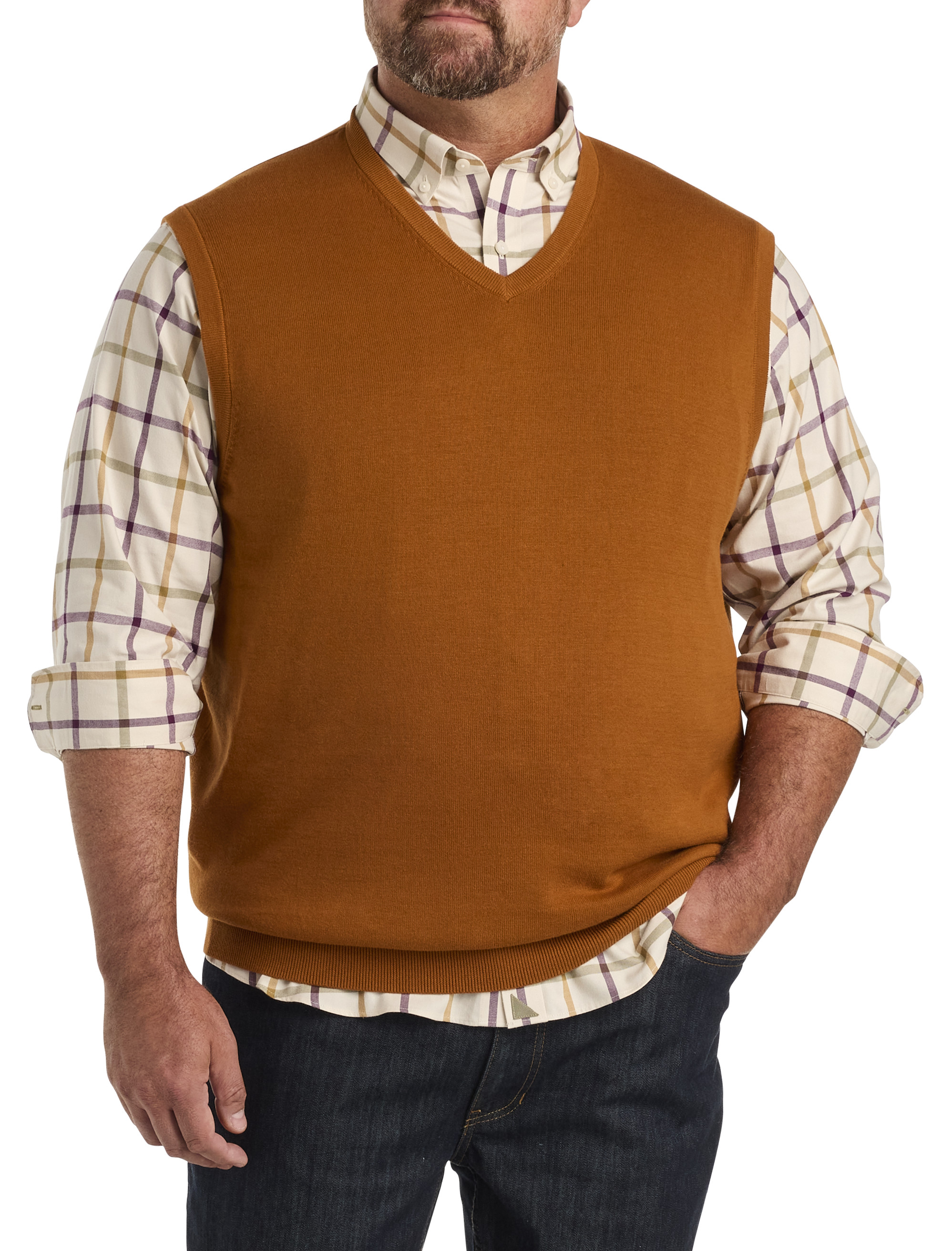 Big + Tall | Harbor Bay V-Neck Sweater Vest | DXL