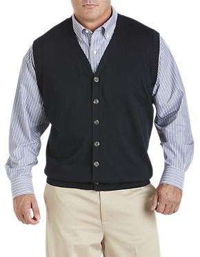 Essentials Mens Big & Tall V-Neck Sweater Vest fit by DXL 