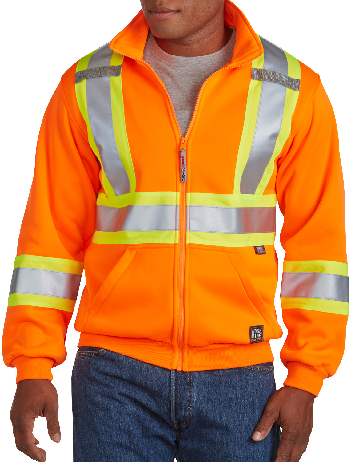 Tough Duck Safety High Visibility Fleece Zip Front Hoodie - Runnings