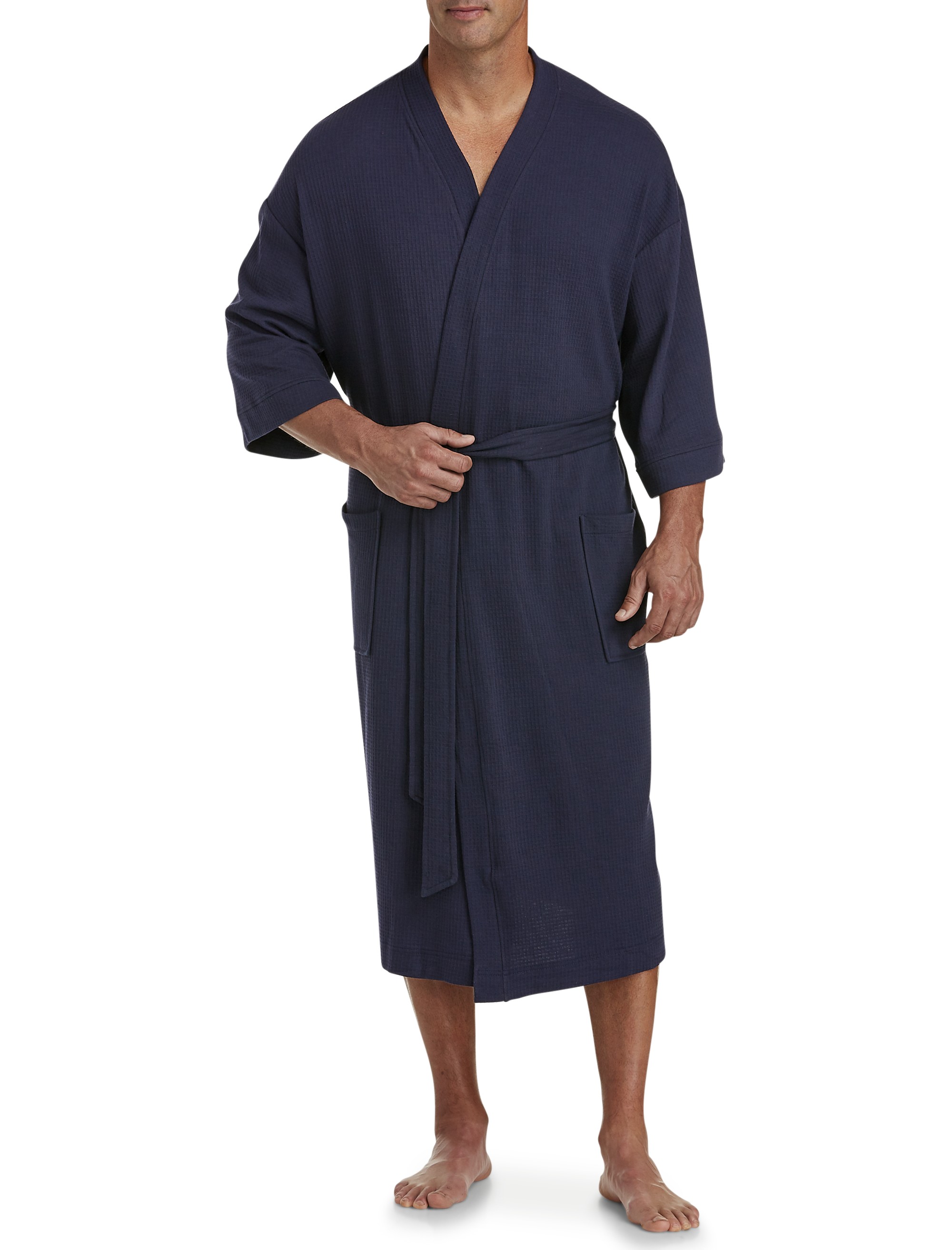 Waffle-Knit Kimono Robe - thumbnail 3