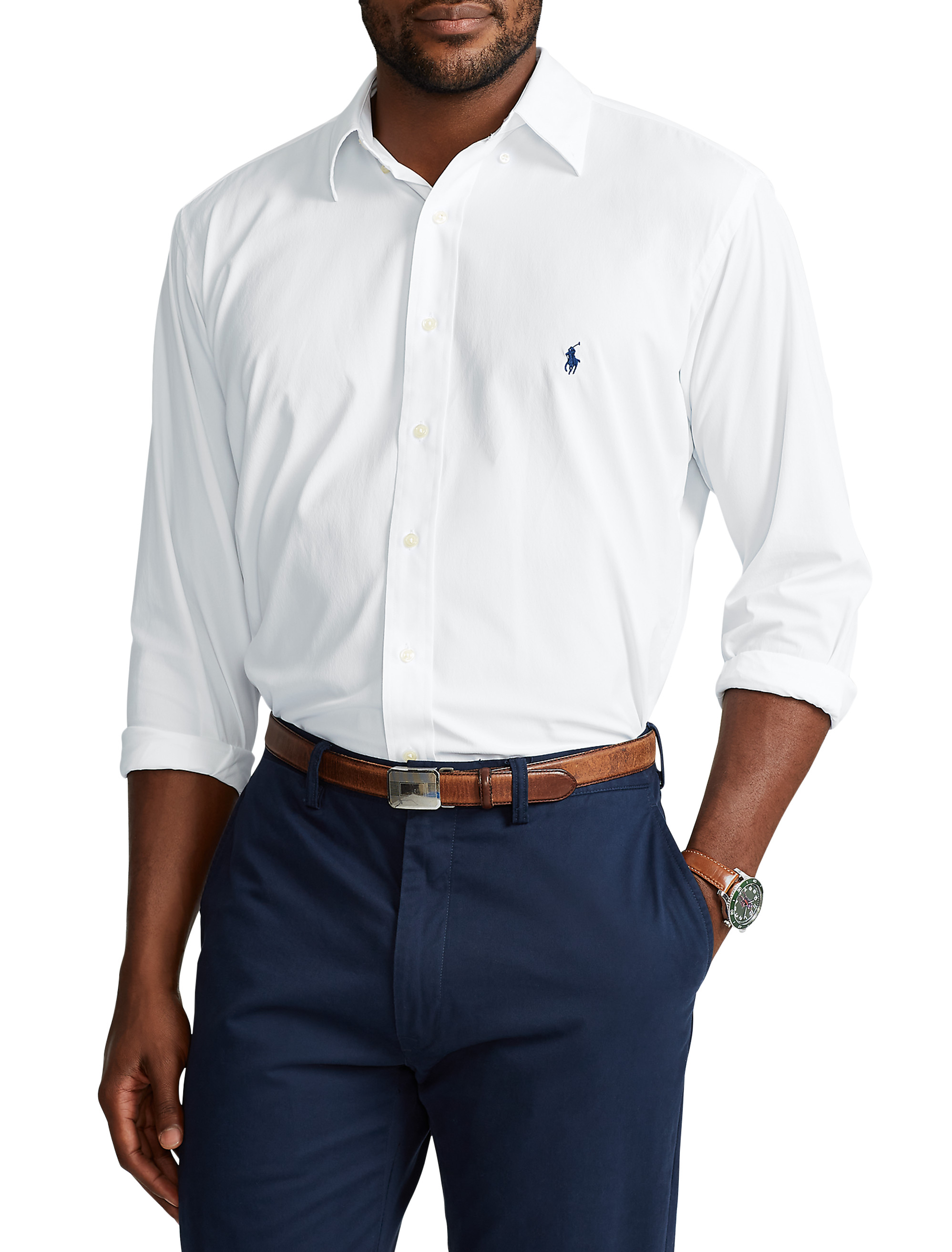 Polo Ralph Lauren Men's Big & Tall Classic-Fit Poplin Shirt - White - Size 2LT