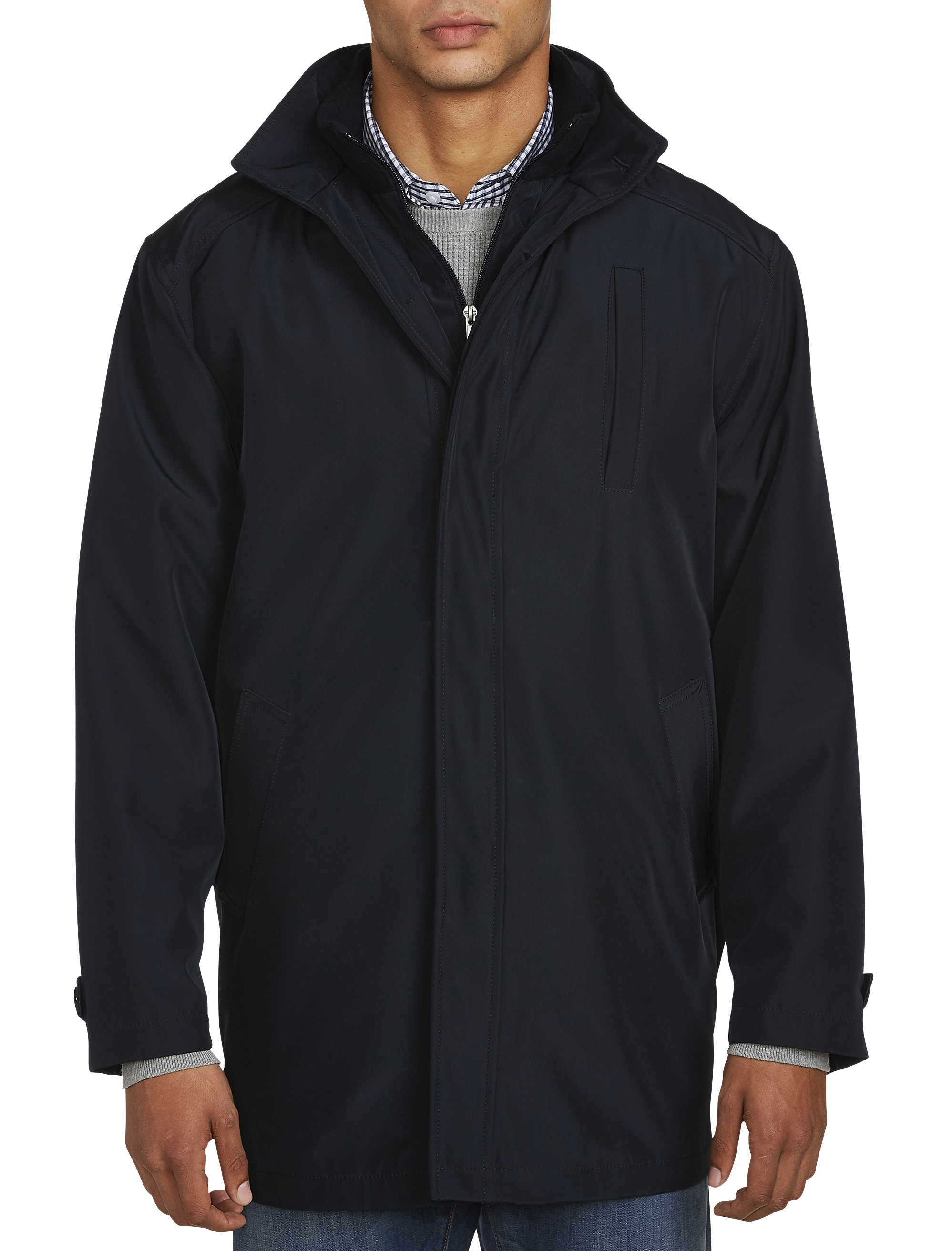 Big Tall Daniel Hechter Paris Water Resistant Hooded Overcoat DXL