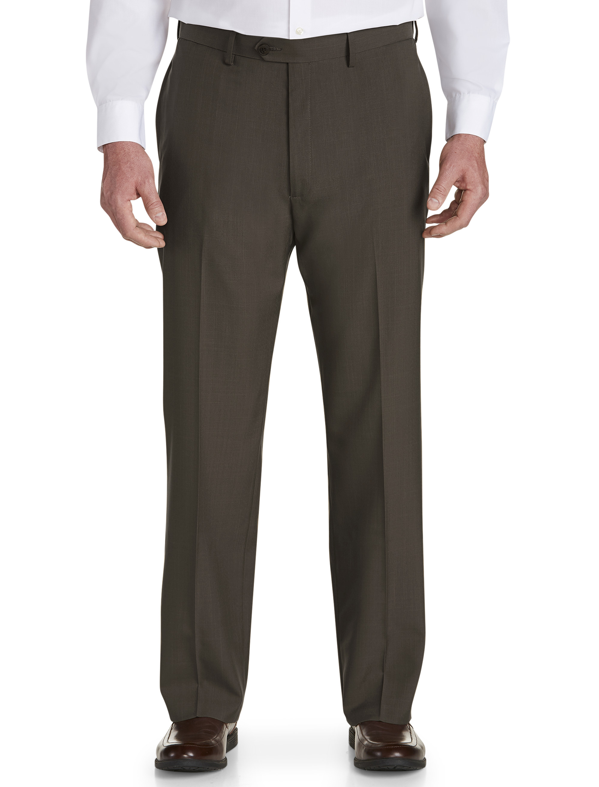 E-CLO™ Stria Flat-Front Dress Pants