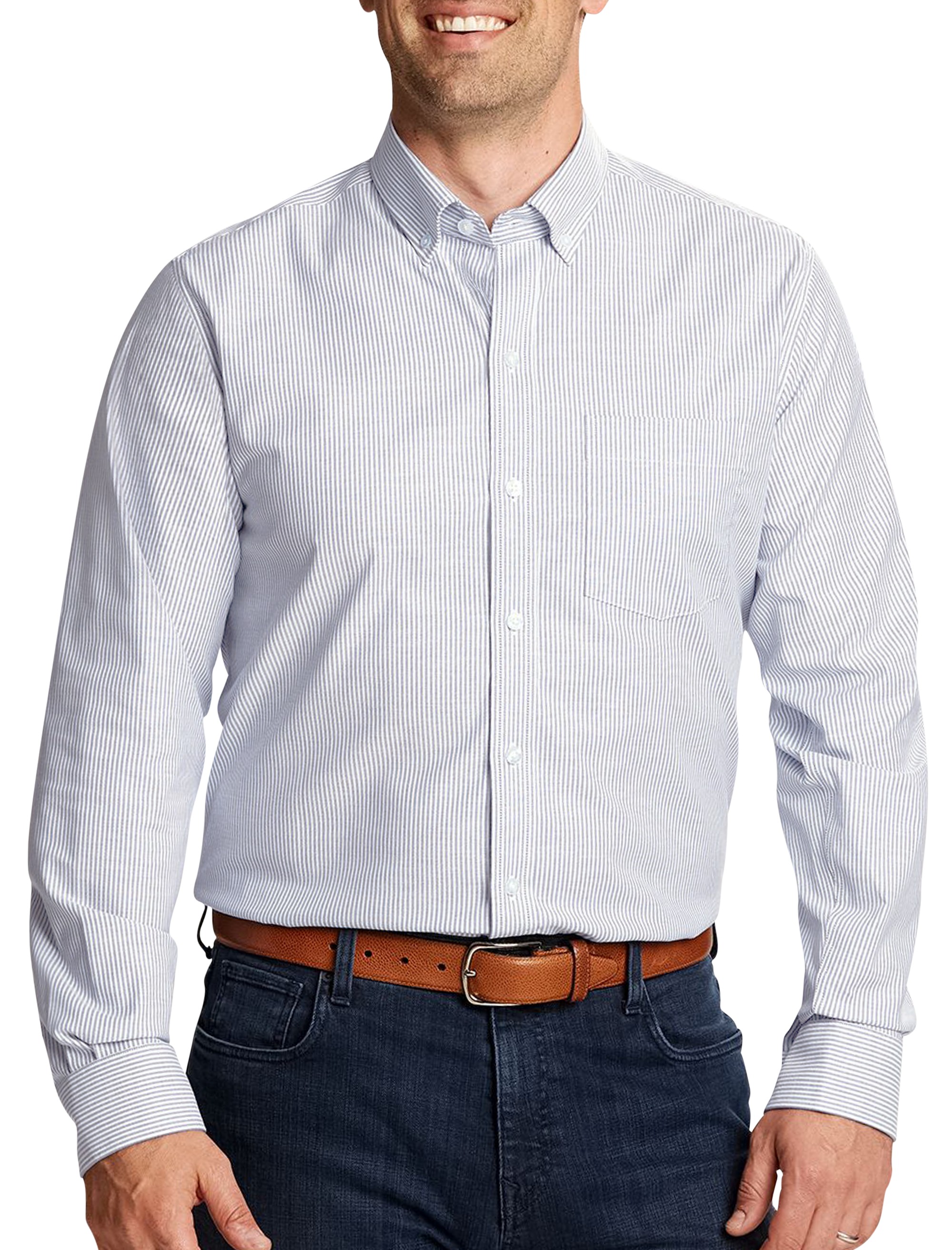 Oxford Stripe Stretch Sport Shirt