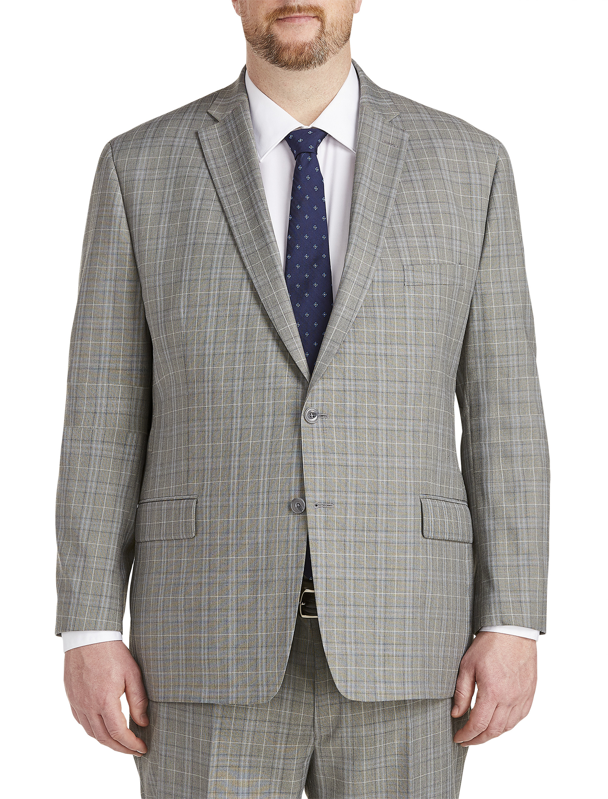 Big & Tall Michael Kors Deco Plaid Suit Jacket - Pretty Long (Intl.)