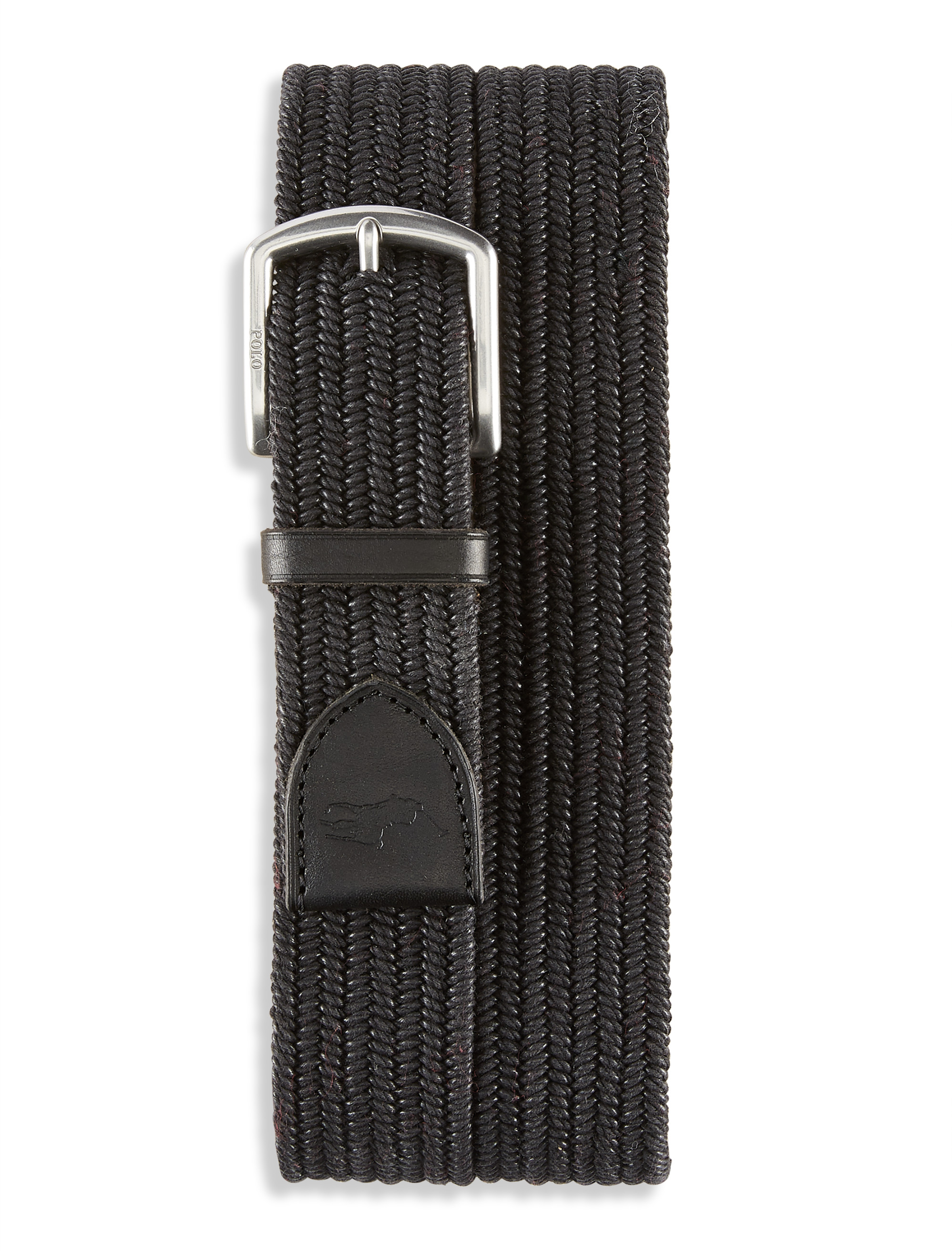 Black Clover Braided Stretch Navy/White/Grey 3 Tone Belt at