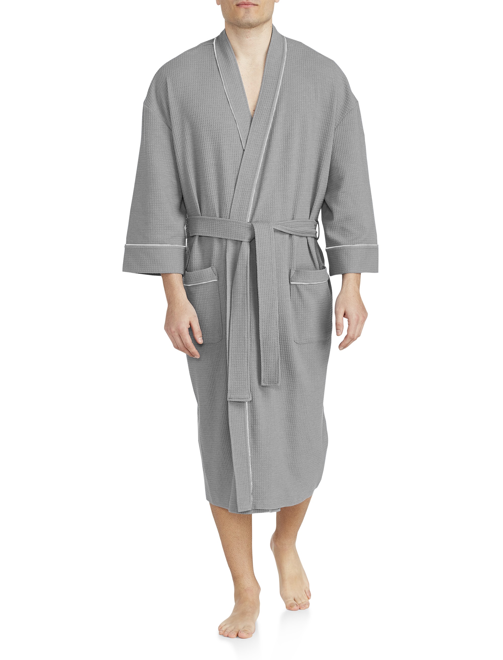 Waffle-Knit Kimono Robe