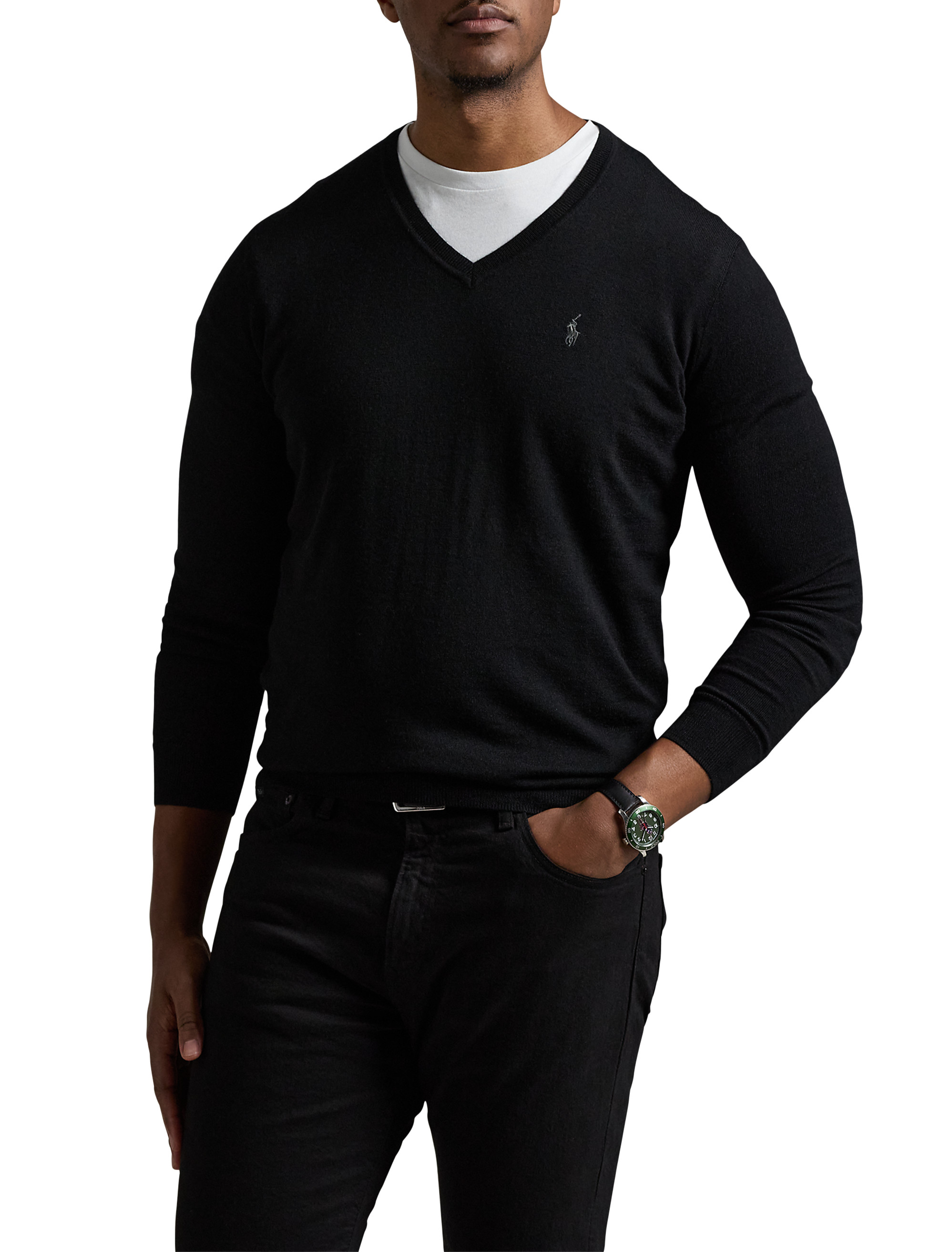 black dress sweater men Black Silk Tencel Quarter Zip Knitted Sweater
