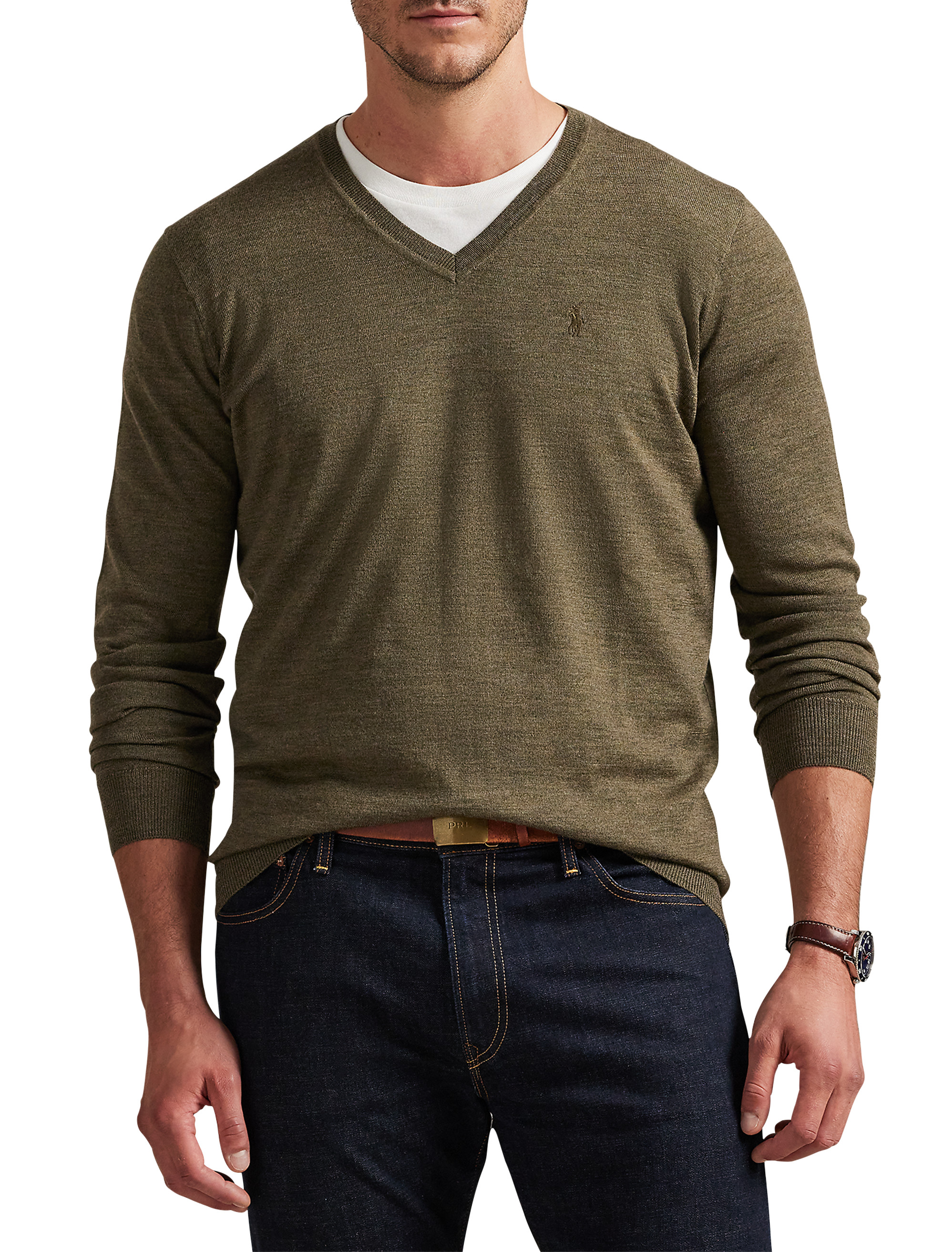 ⭐️新品POLO RALPH LAUREN Ｖ–MERINO WOOL KNIT☆ Big + Tall | Polo Ralph Lauren V-Neck Merino Wool Sweater | DXL