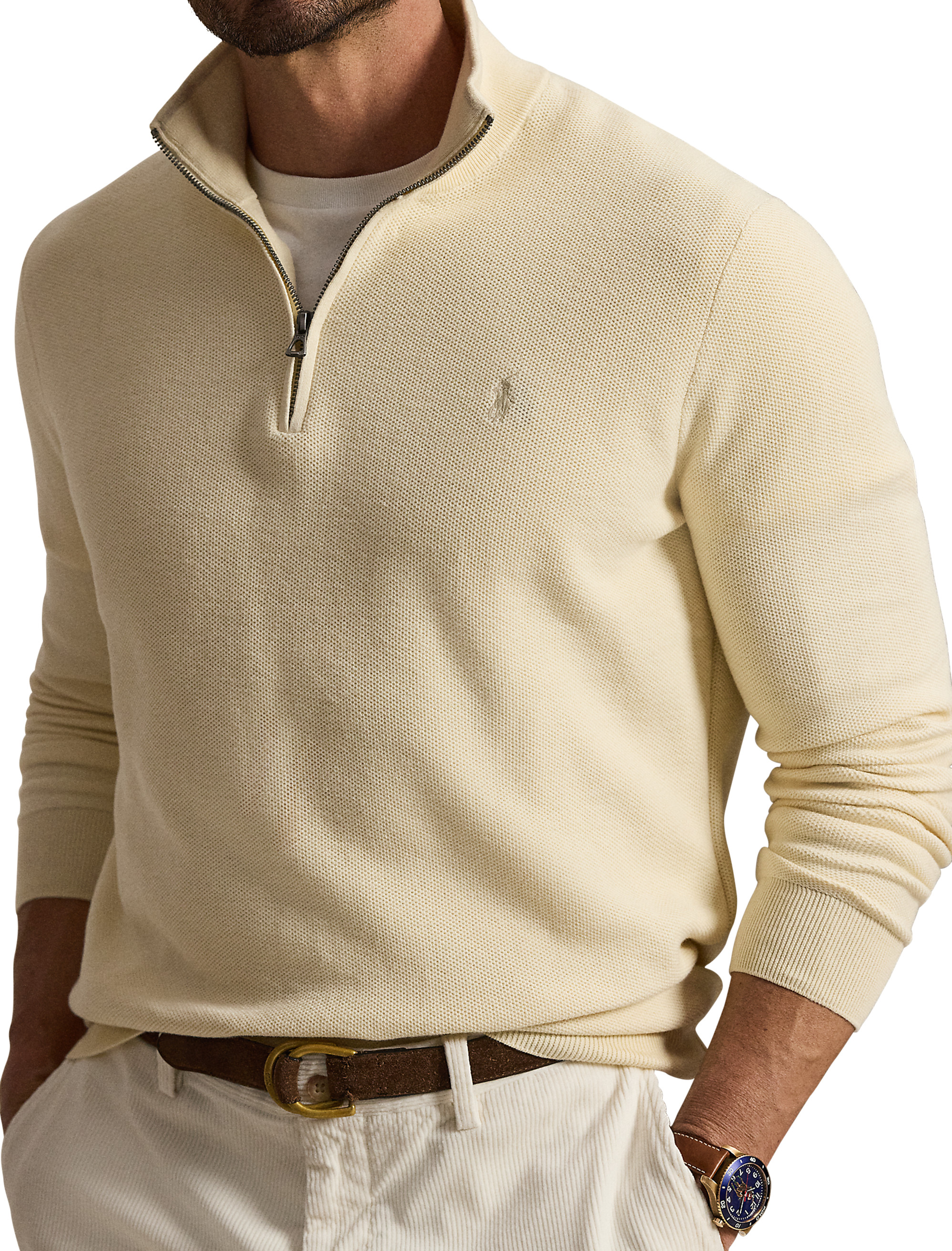 Pima Cotton 1/2-Zip Sweater