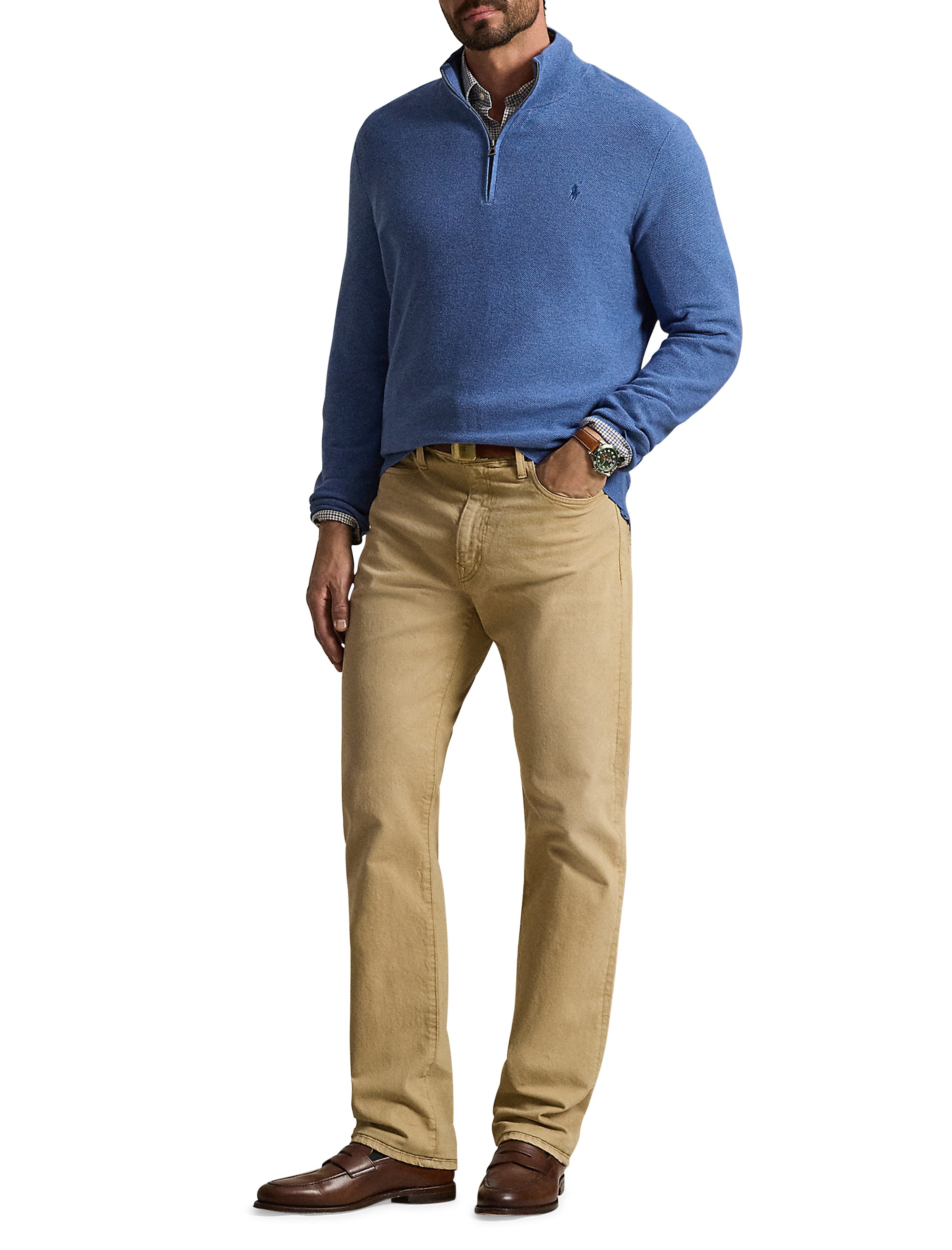 Pima Cotton 1/2-Zip Sweater - thumbnail 5