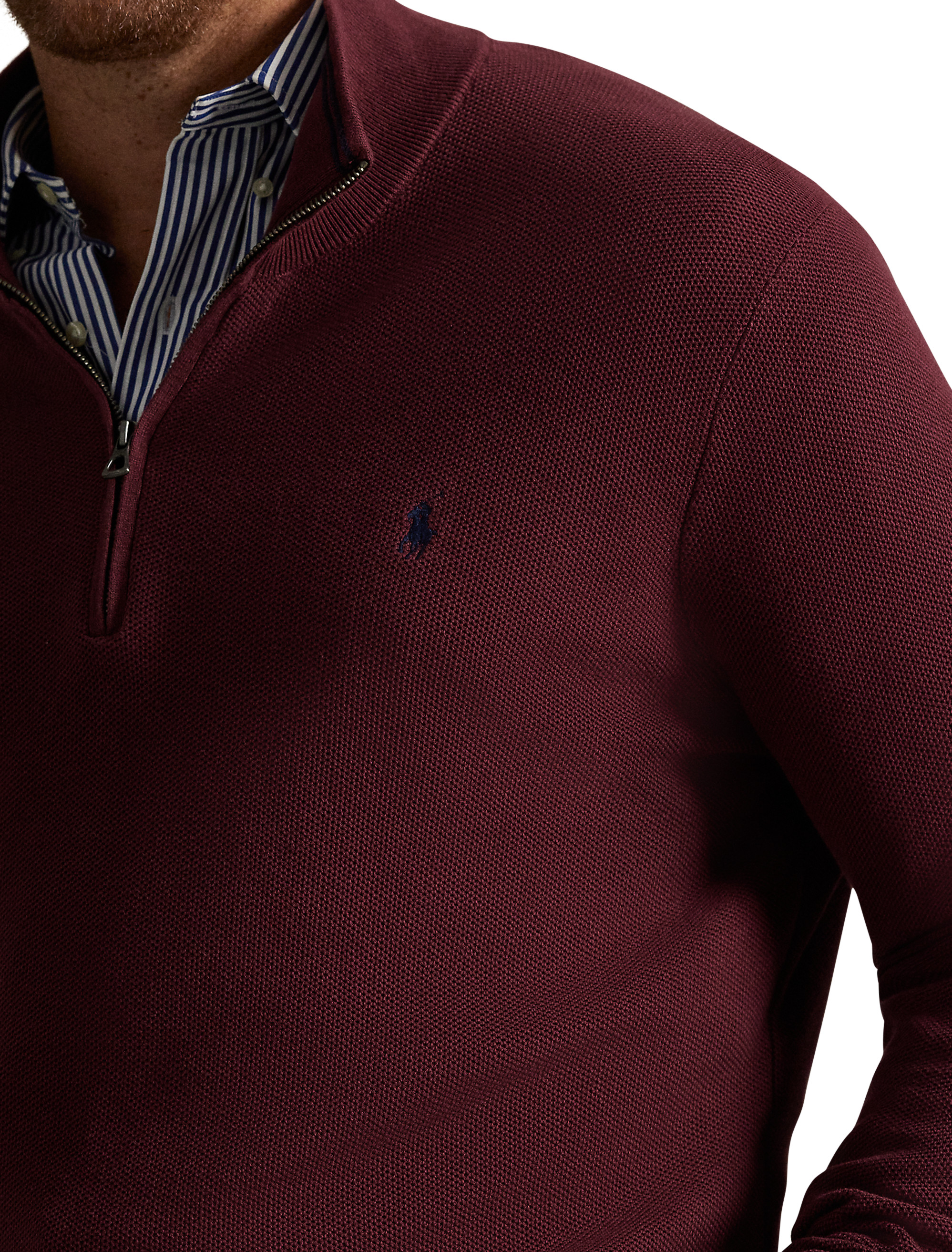 Pima Cotton 1/2-Zip Sweater