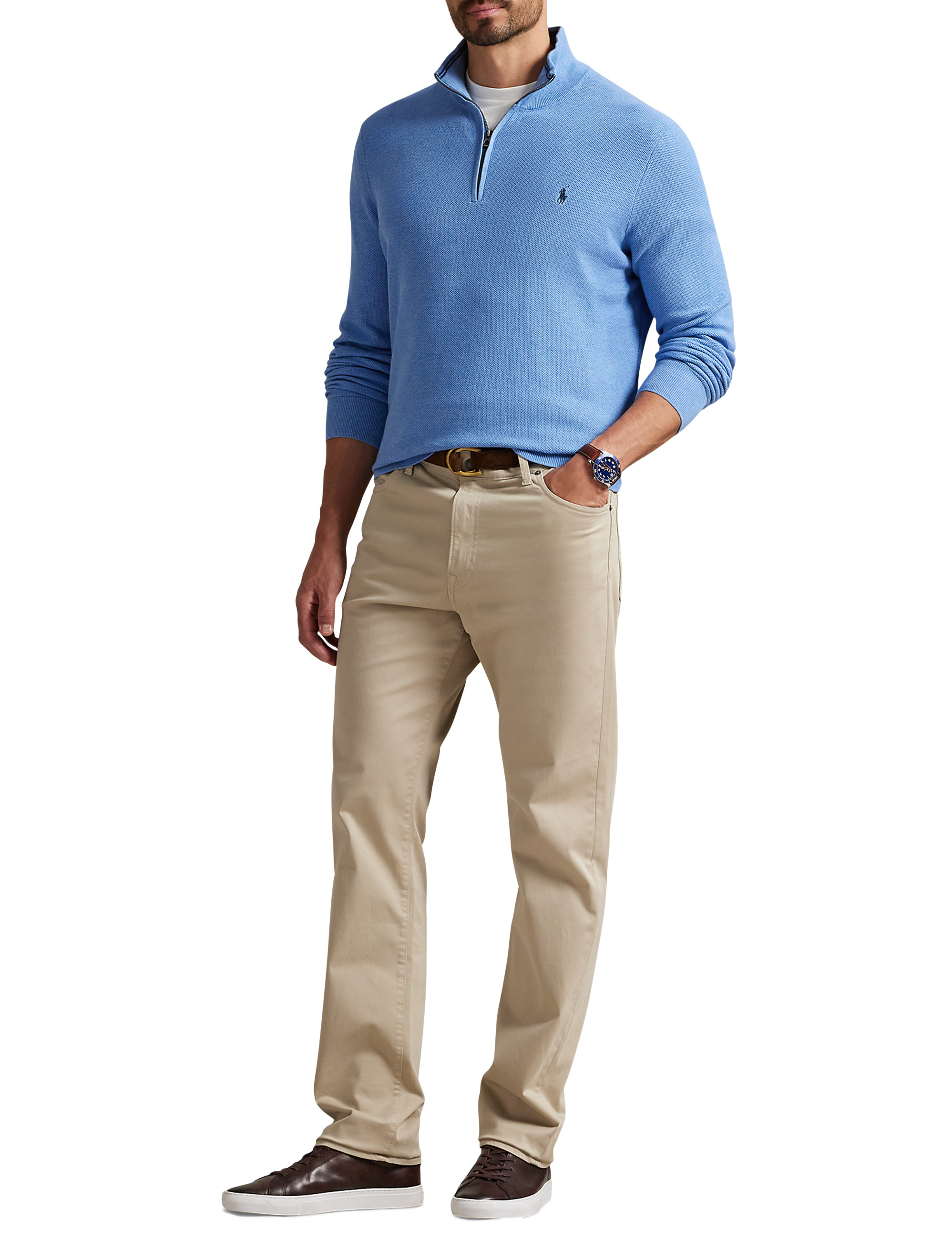 Big + Tall | Polo Ralph Lauren Pima Cotton 1/2-Zip Sweater | DXL