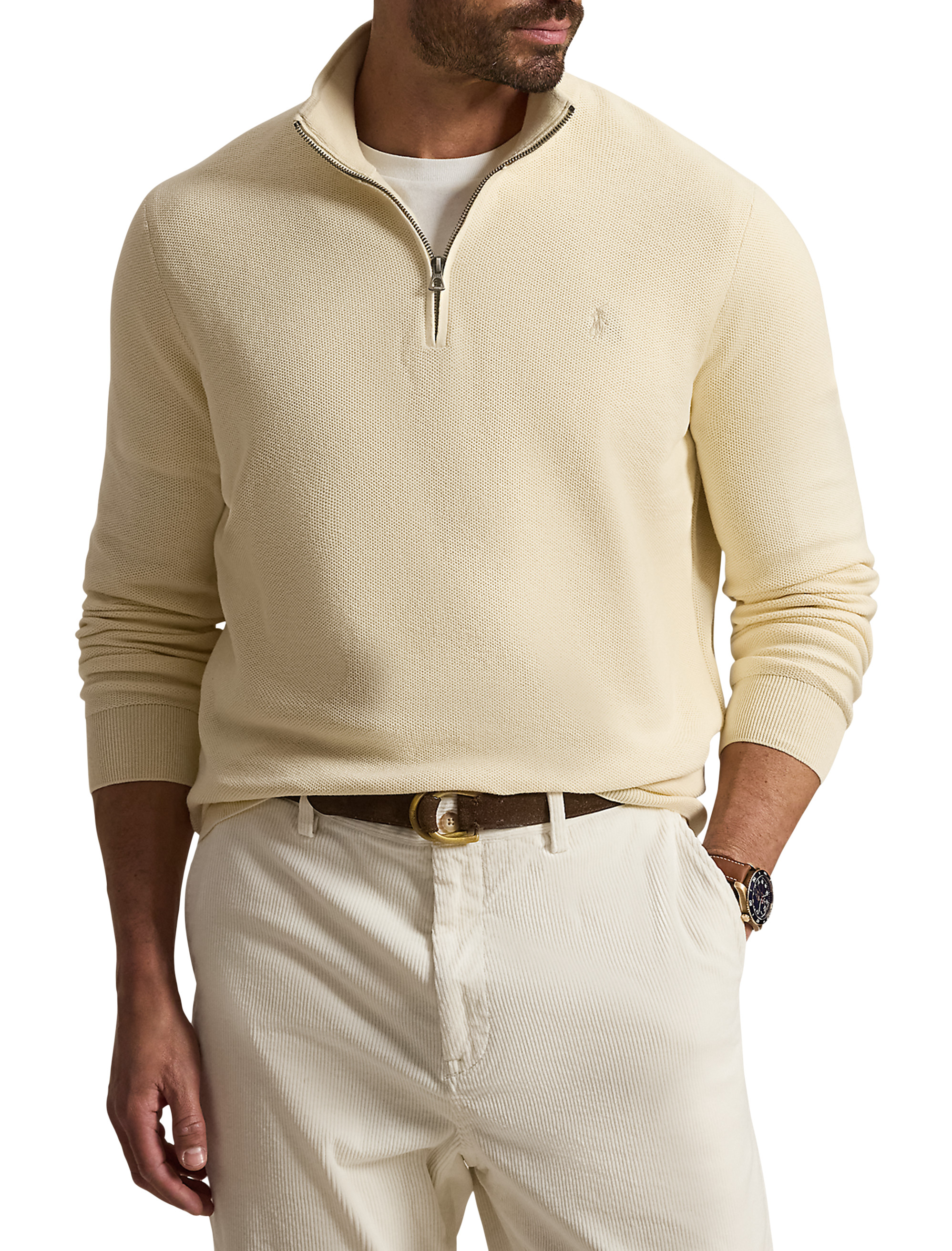 Pima Cotton 1/2-Zip Sweater