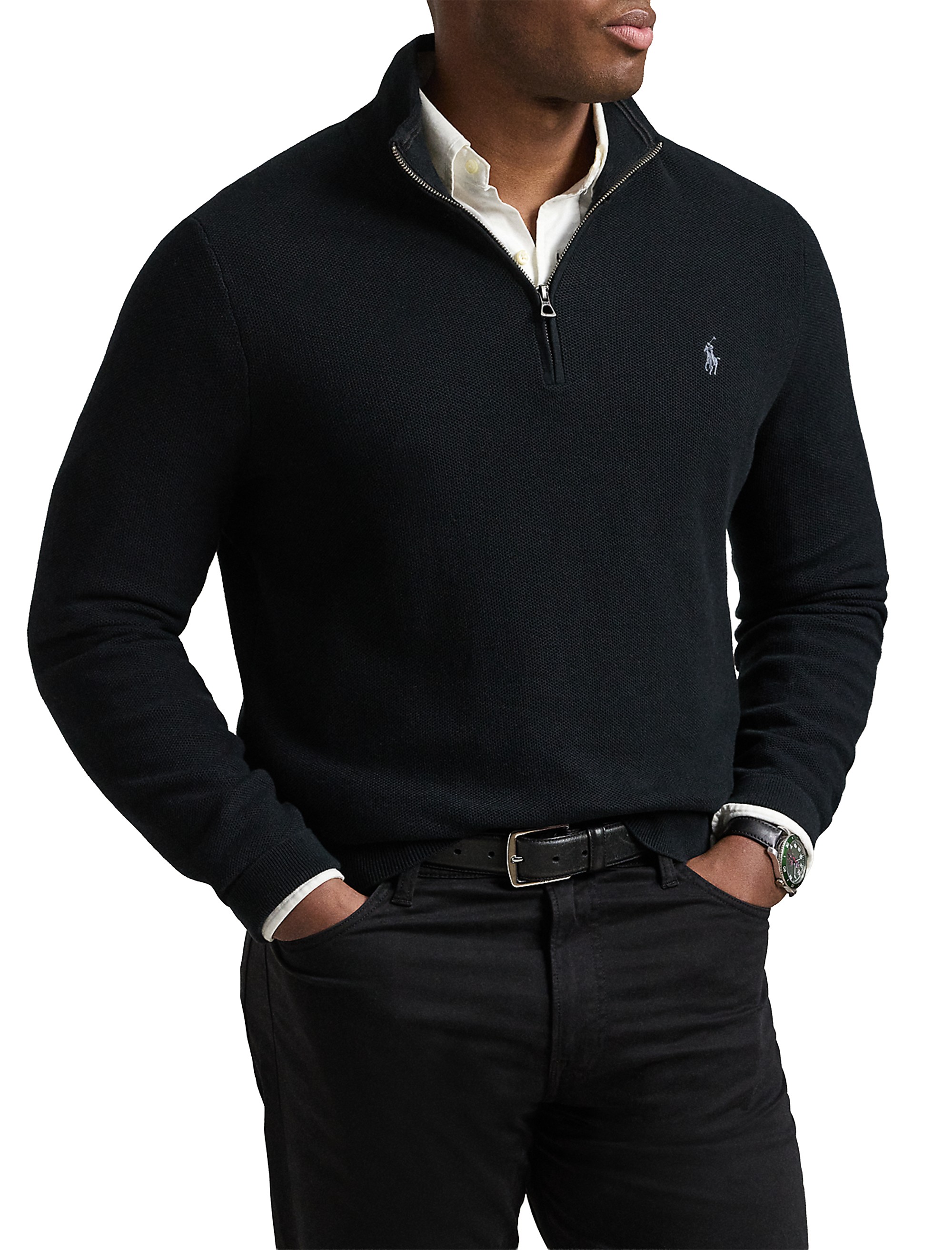 Pima Cotton 1/2-Zip Sweater