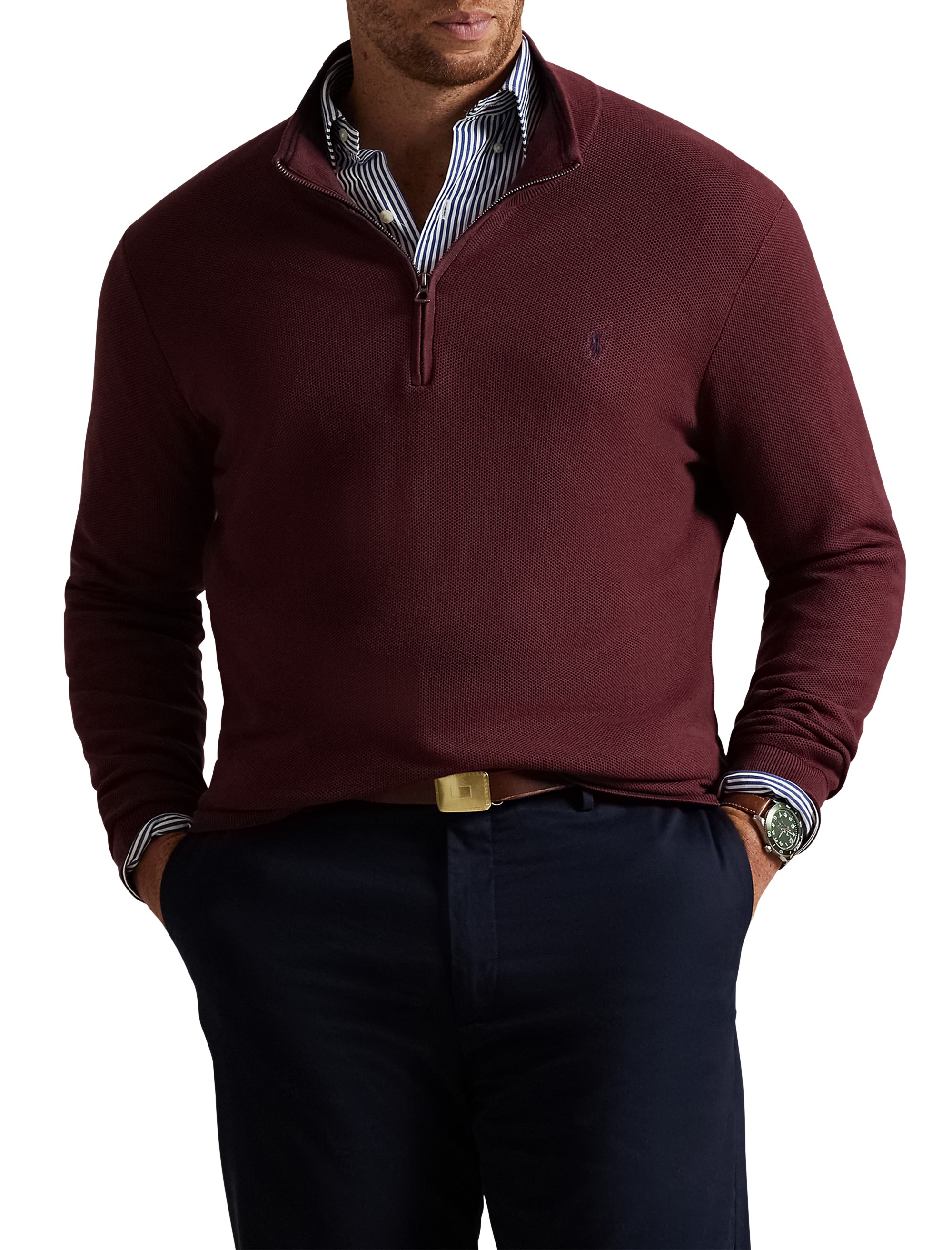 Pima Cotton 1/2-Zip Sweater - thumbnail 9