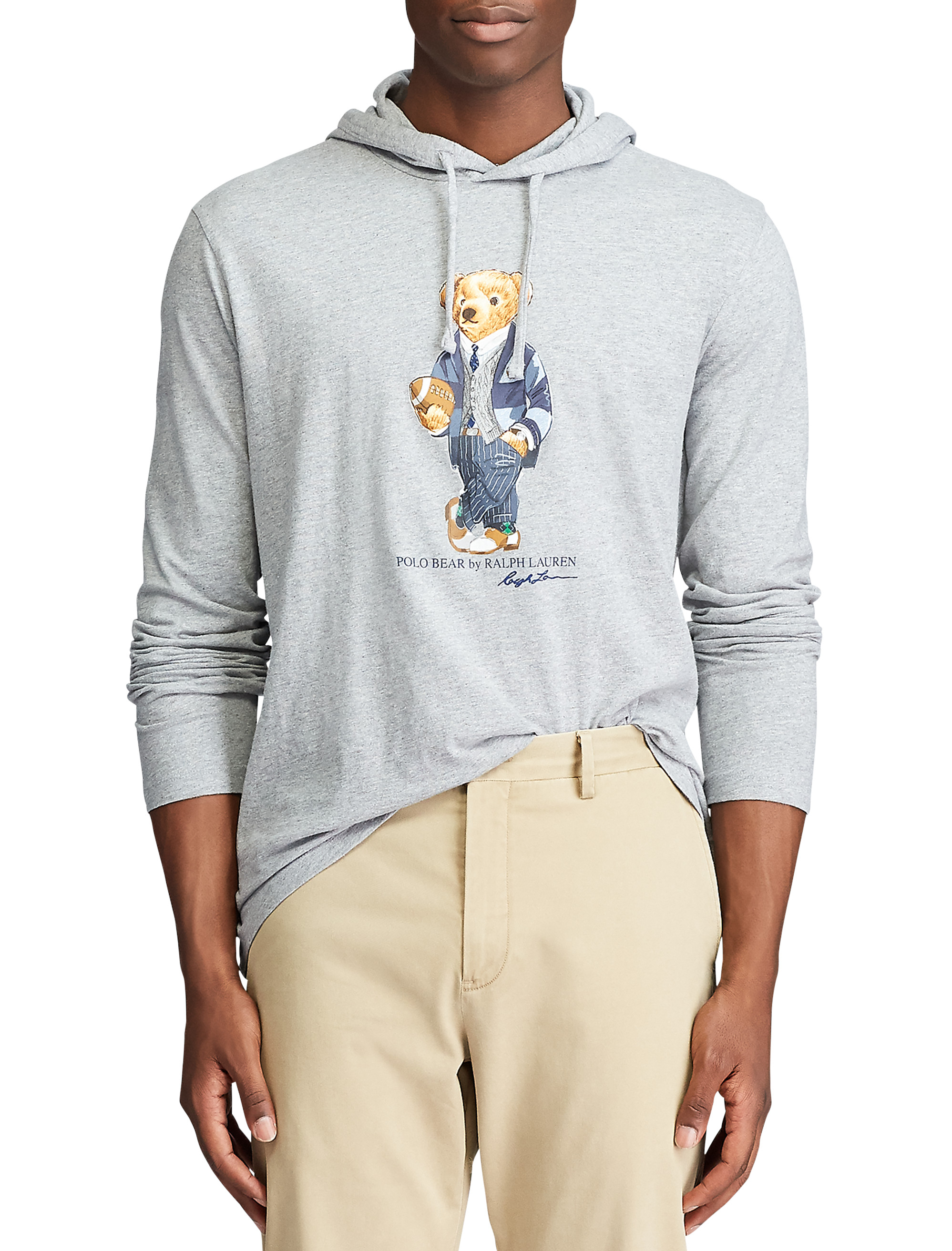 polo bear long sleeve hooded t shirt