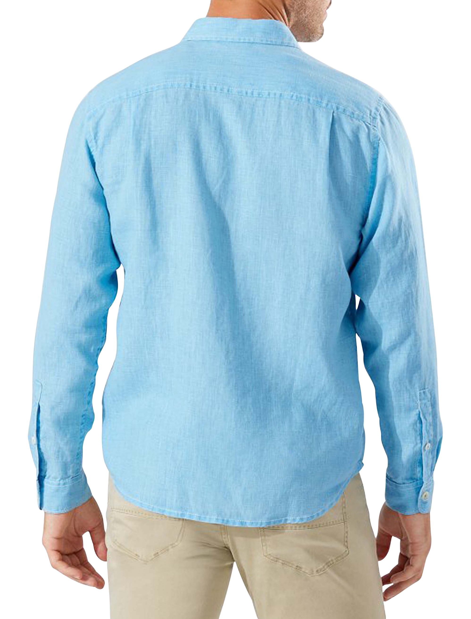 Tommy Bahama Men's Long Sleeve Sea Glass Breezer Linen Shirt, XXL / Blue Yonder