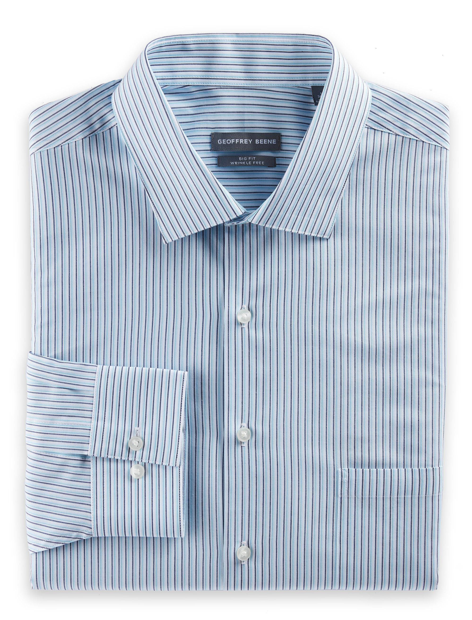 GB TEAL GRY STRIPE DRESS SHIRT