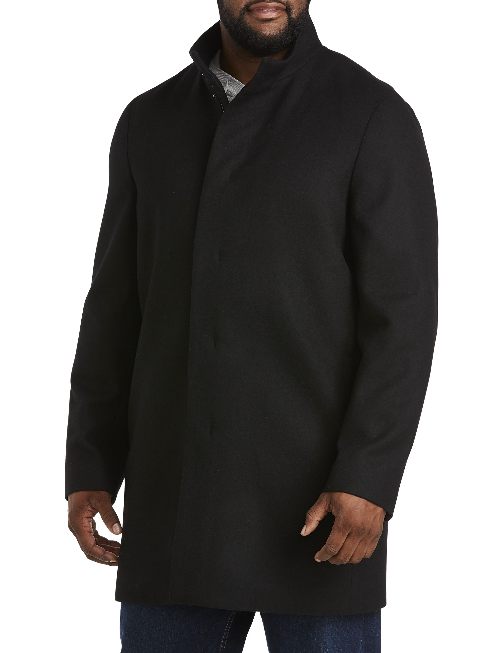 Men's wool top clearance coat big and tall