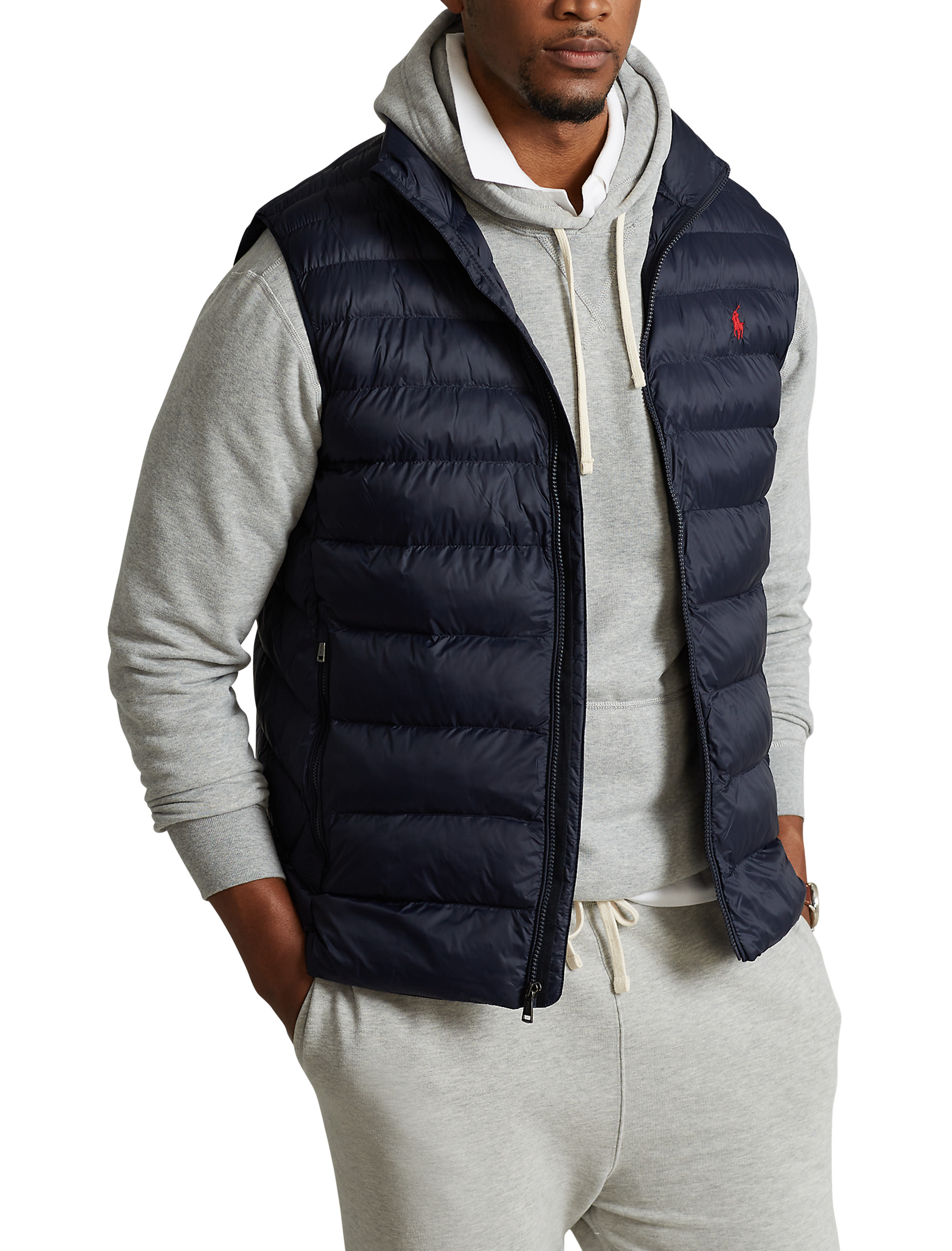 POLO RALPH LAUREN PACKABLE QUILTED VEST, Black Men's Shell Jacket