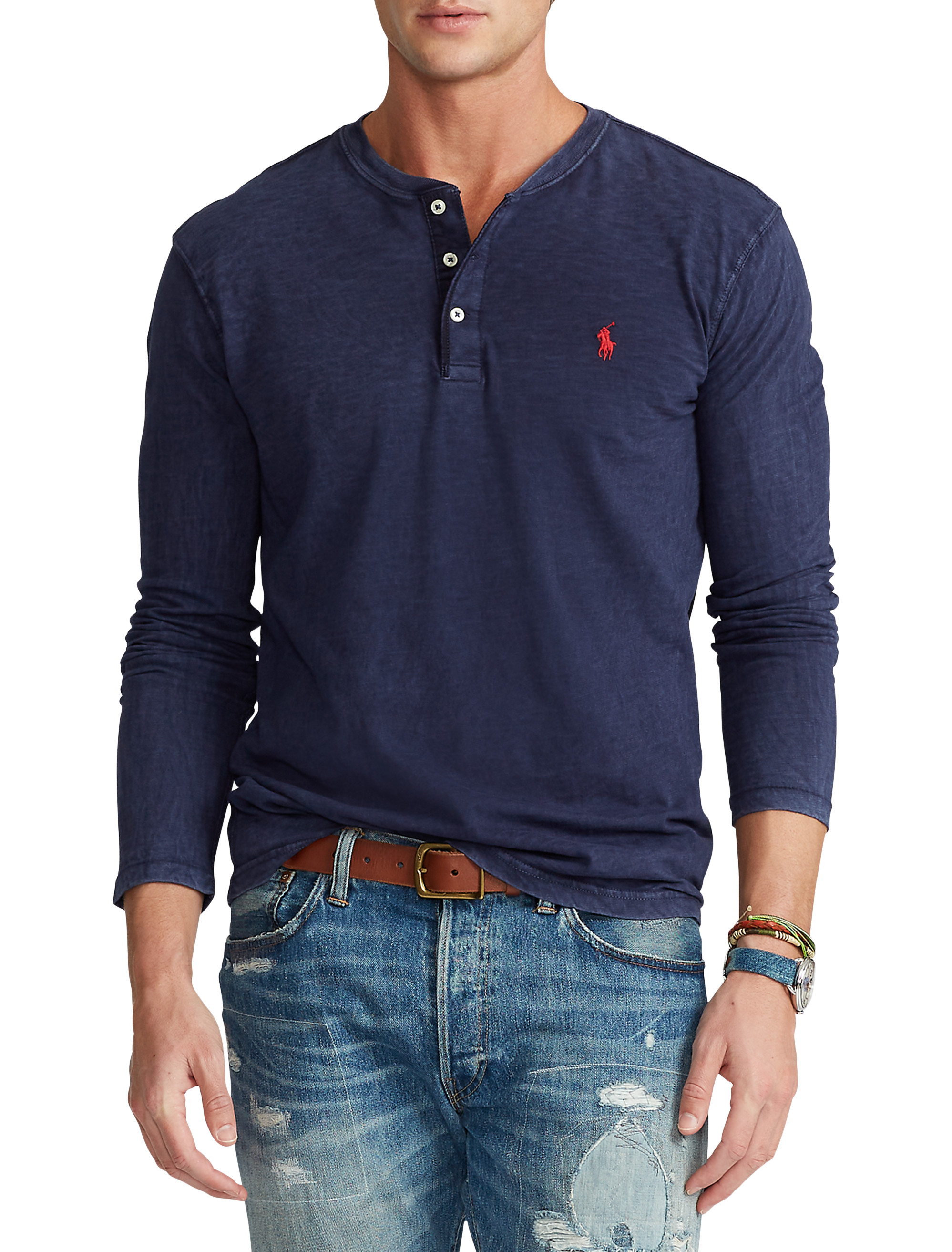 Big + Tall | Polo Ralph Lauren Slub Jersey Henley Shirt | DXL