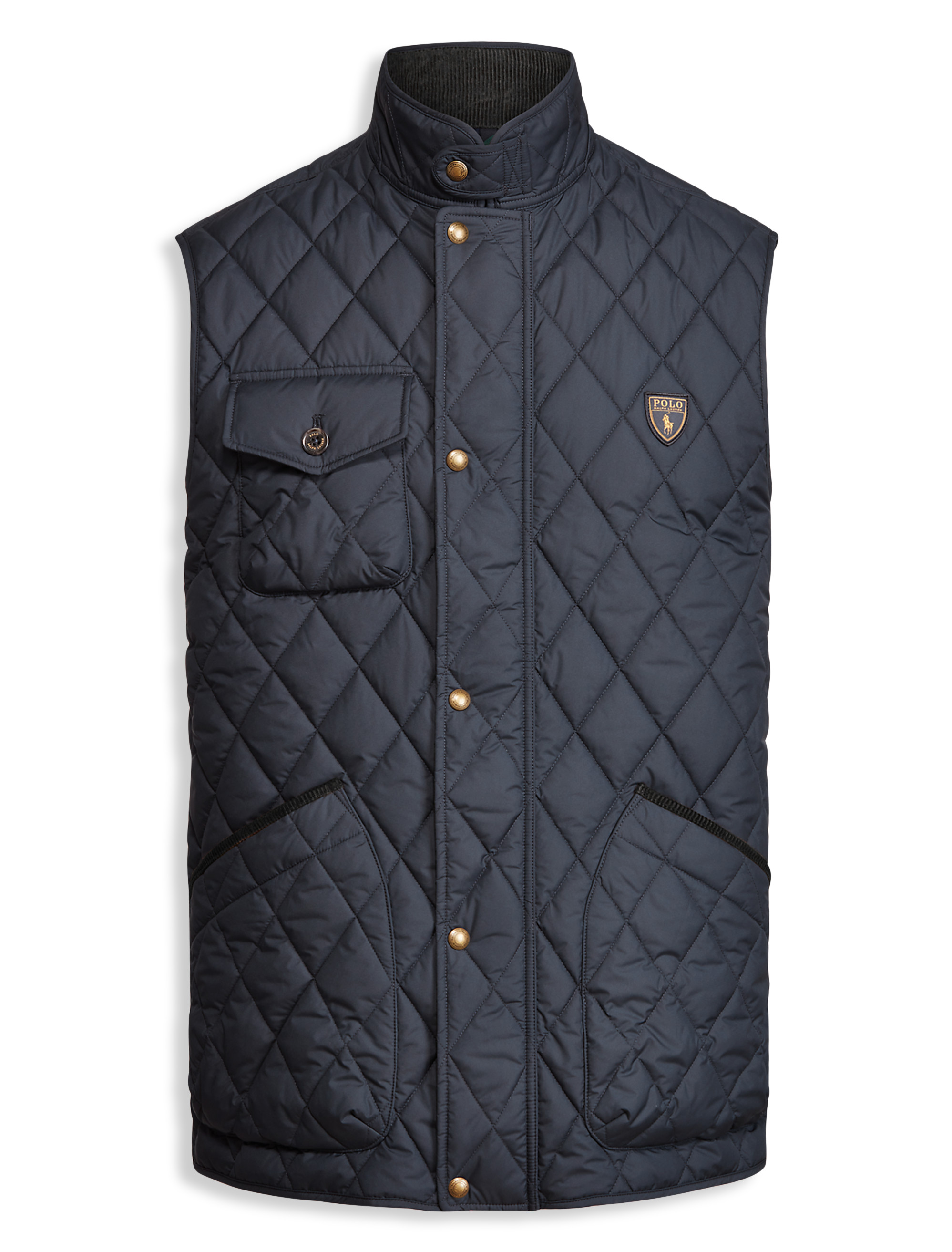 PRL BEATON LINED VEST POLO BLK