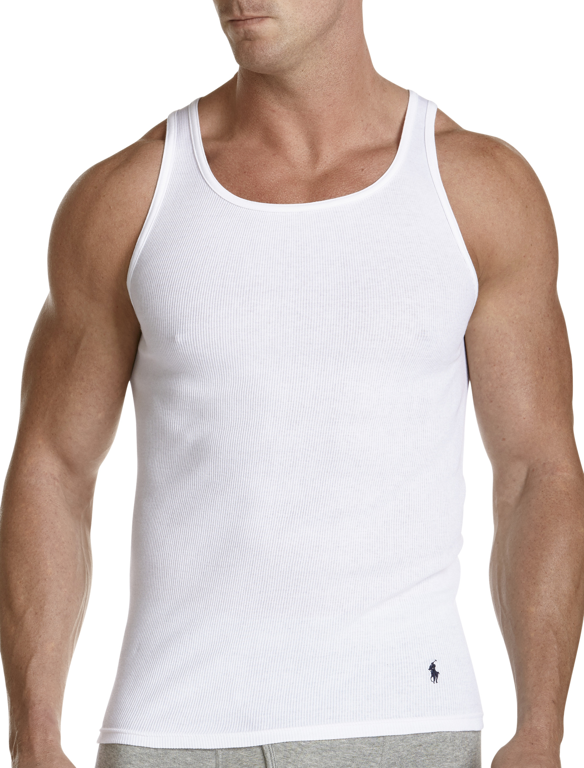 Men's premium classic cotton tank top- white - White - Dilling