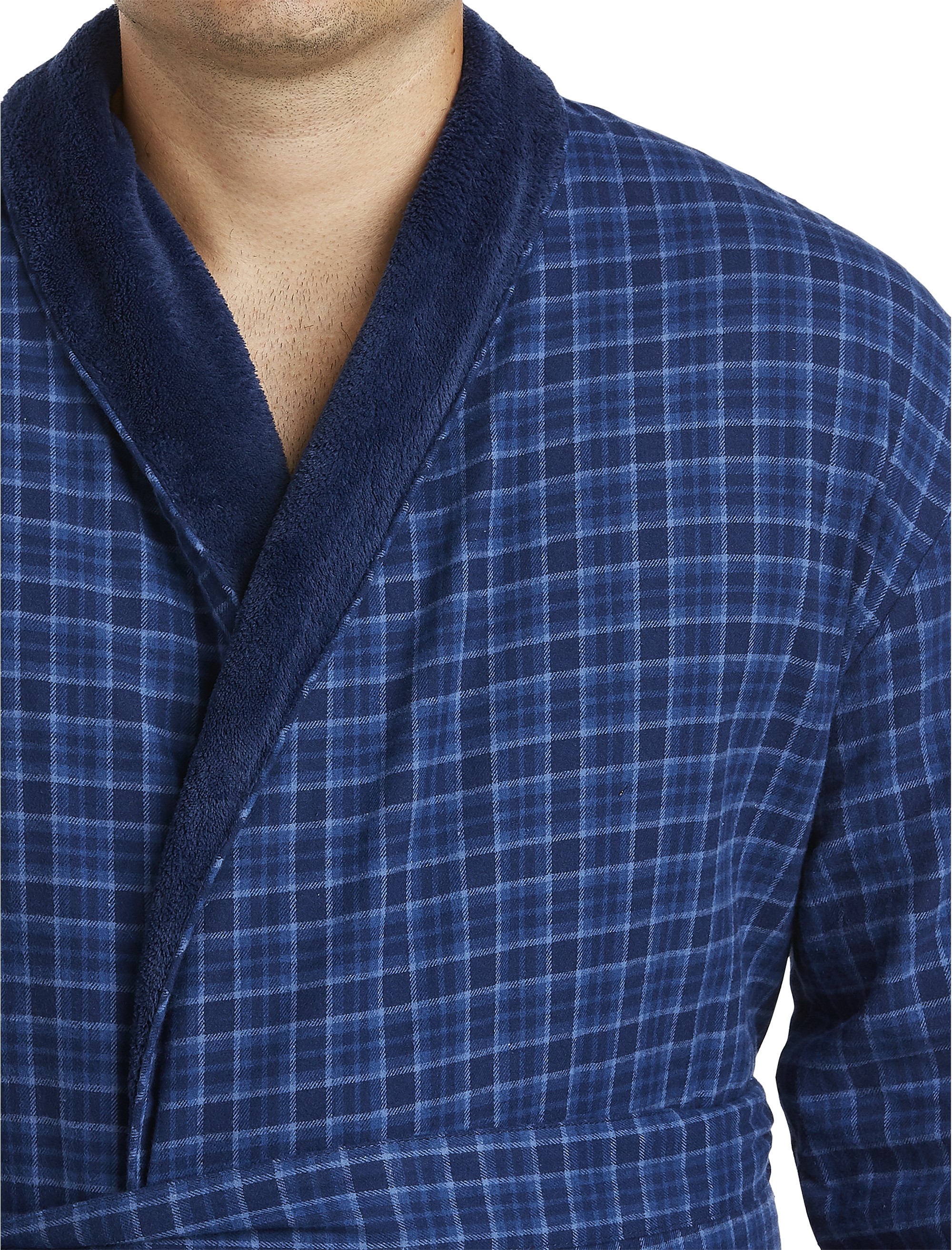 Plush-Lined Flannel Robe - thumbnail 2