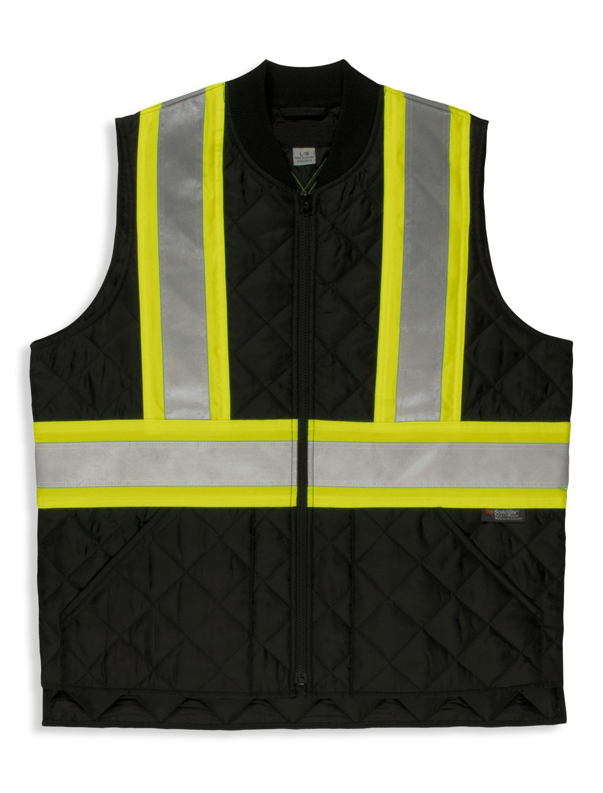 Big + Tall | Tough Duck Quilted Zip-Front Reflective Safety Vest | DXL