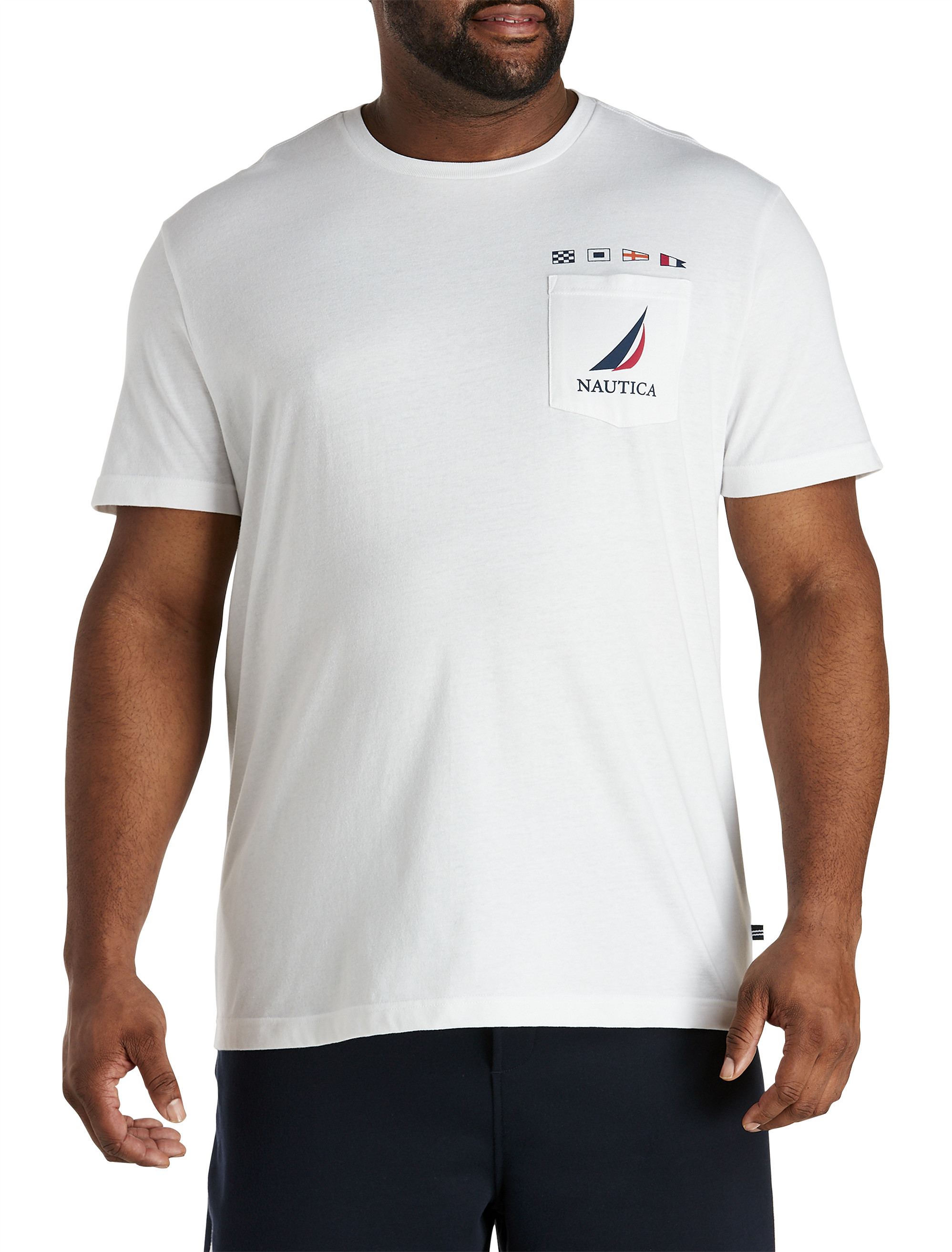 Nautica by DXL Men's Big and Tall Crewneck Pocket T-Shirt | Machine  Washable, Short Sleeve Shirt with Logo Chest Pocket
