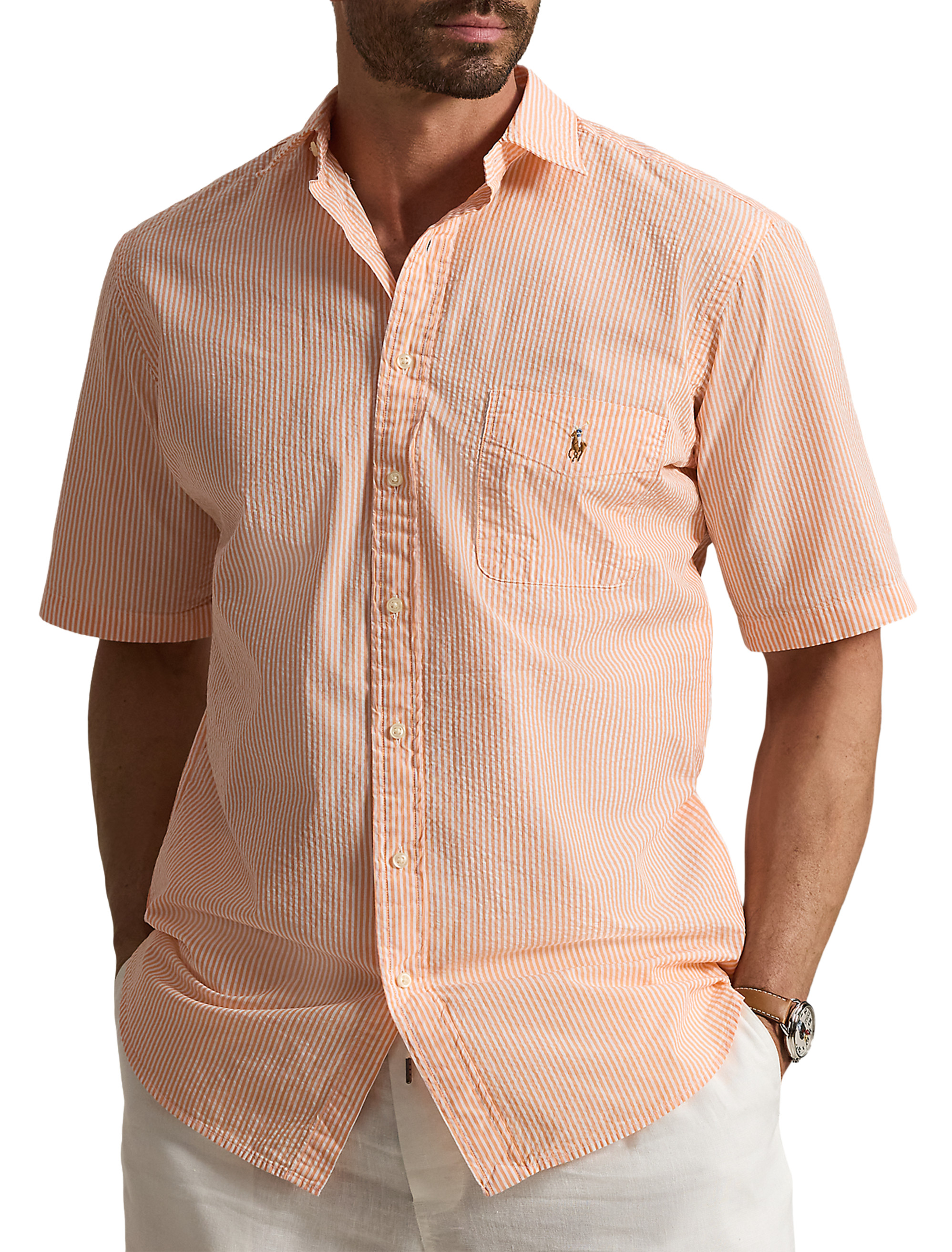 Seersucker Stripe Sport Shirt